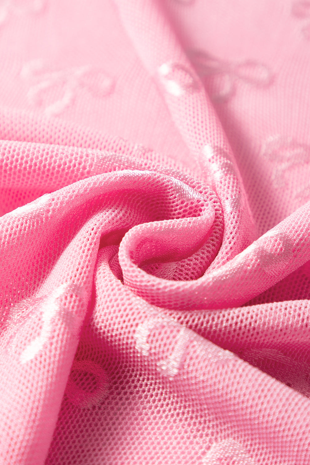 Bow Mesh Long Sleeve Top