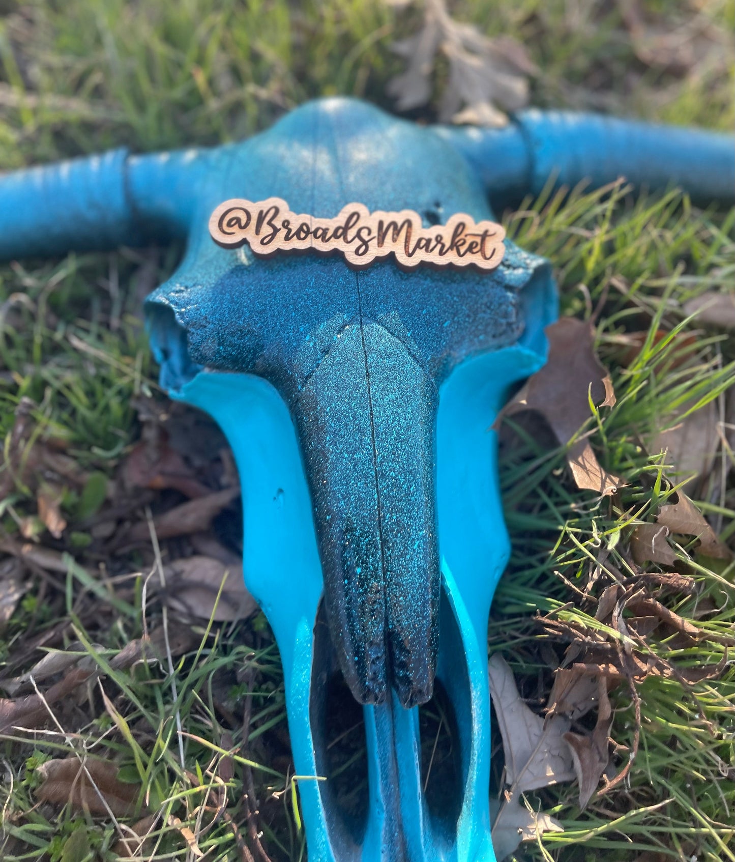 Danny Turquoise Splatter Cowskull