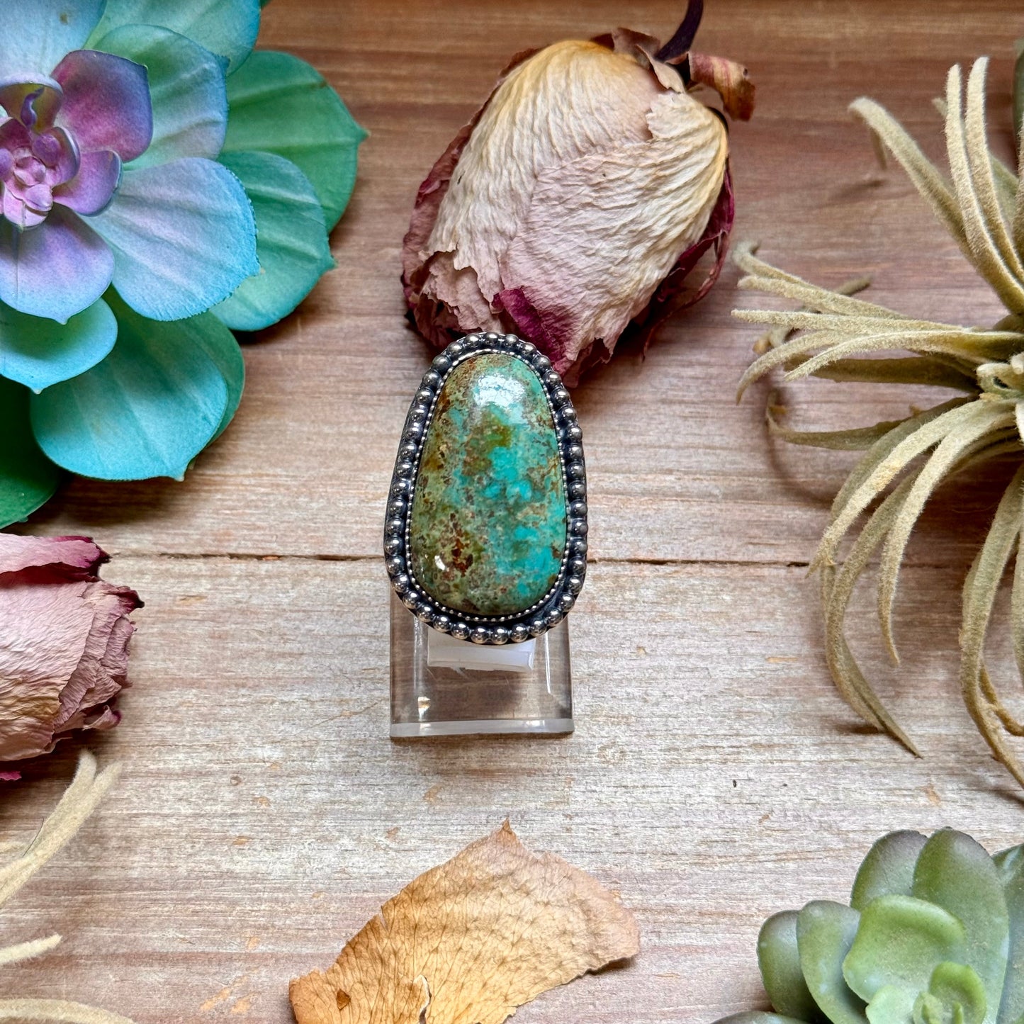 MJ Freeform Turquoise Ring – Sterling Silver