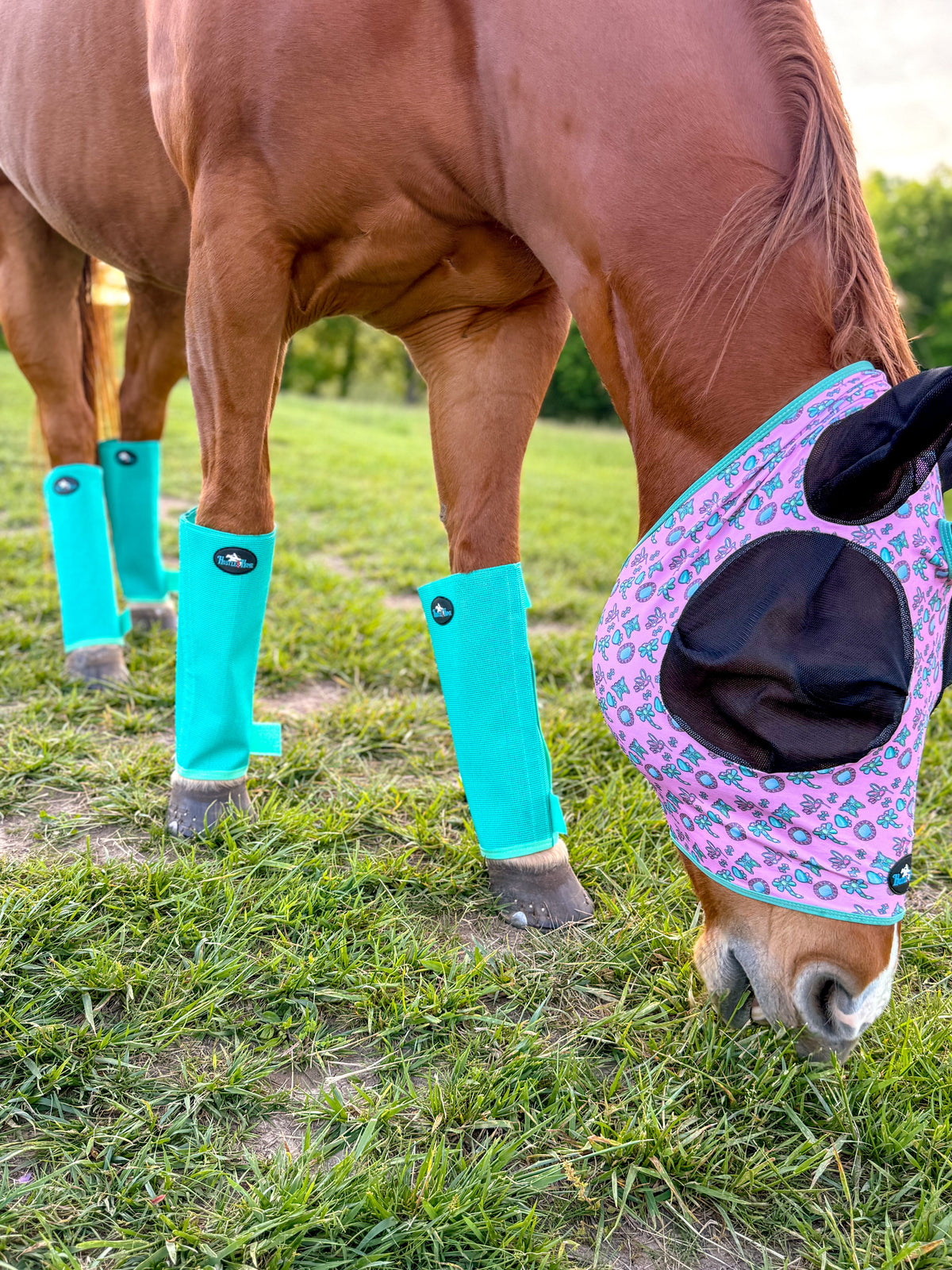 Turquoise Green Stomp Stopper Fly Boots