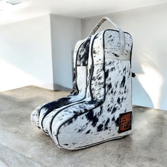 Brown & white Cowhide Boot cover