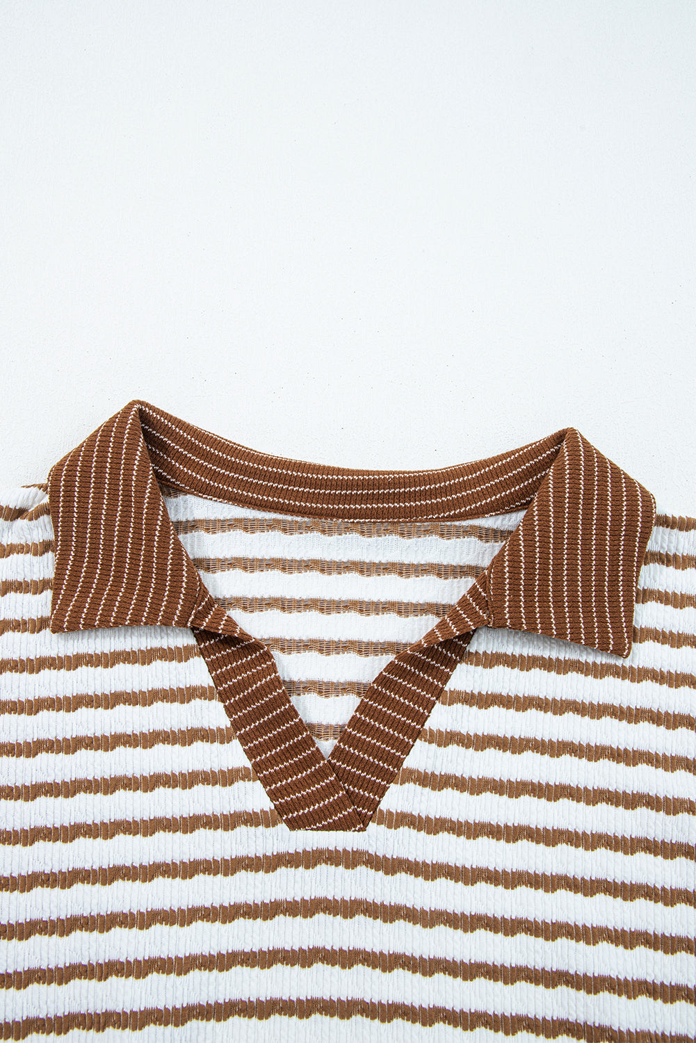 Plus Size Stripe V-Neck Pullover and Drawstring Pants Set