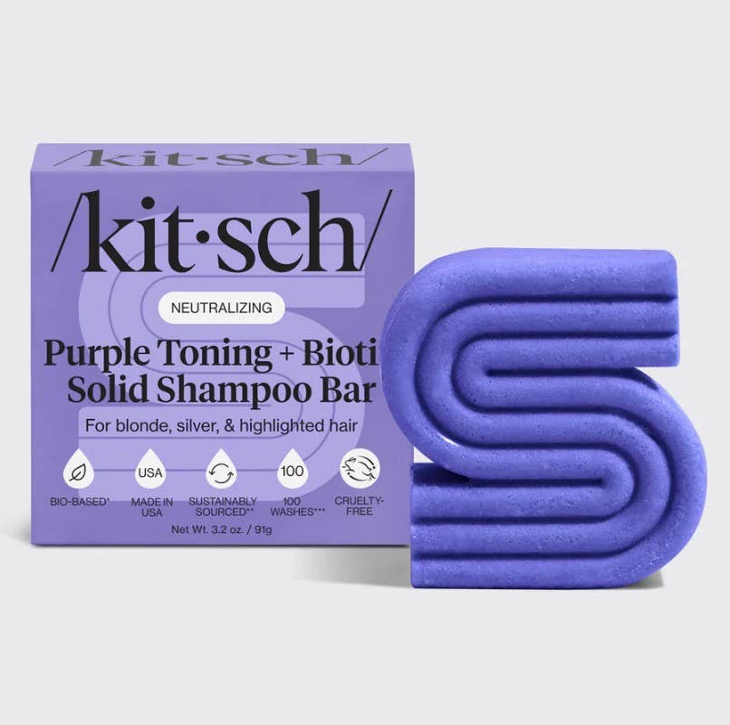 Purple Toning Shampoo Bar for Color Treated & Grey Hair by Kitsch