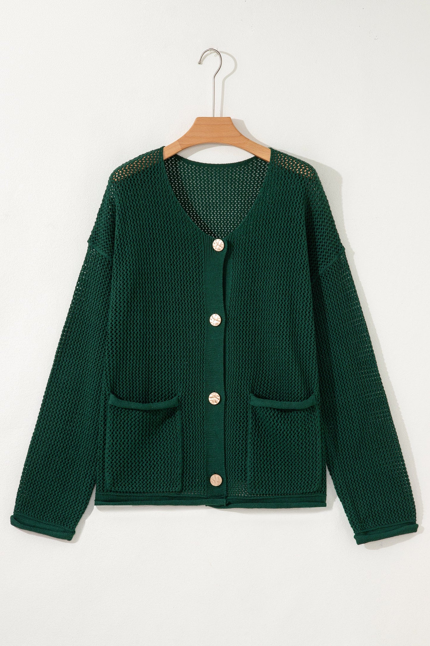 Plus Size Solid Button Front Sweater Cardigan