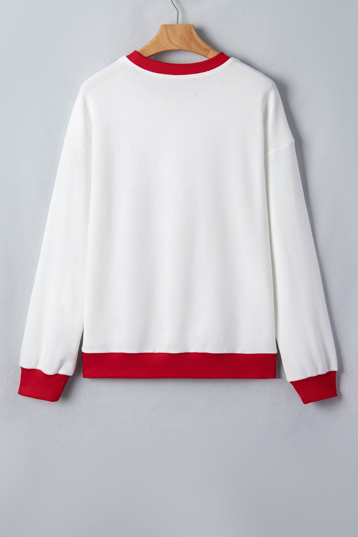 Merry Colorblock Waffle Knit Christmas Sweatshirt