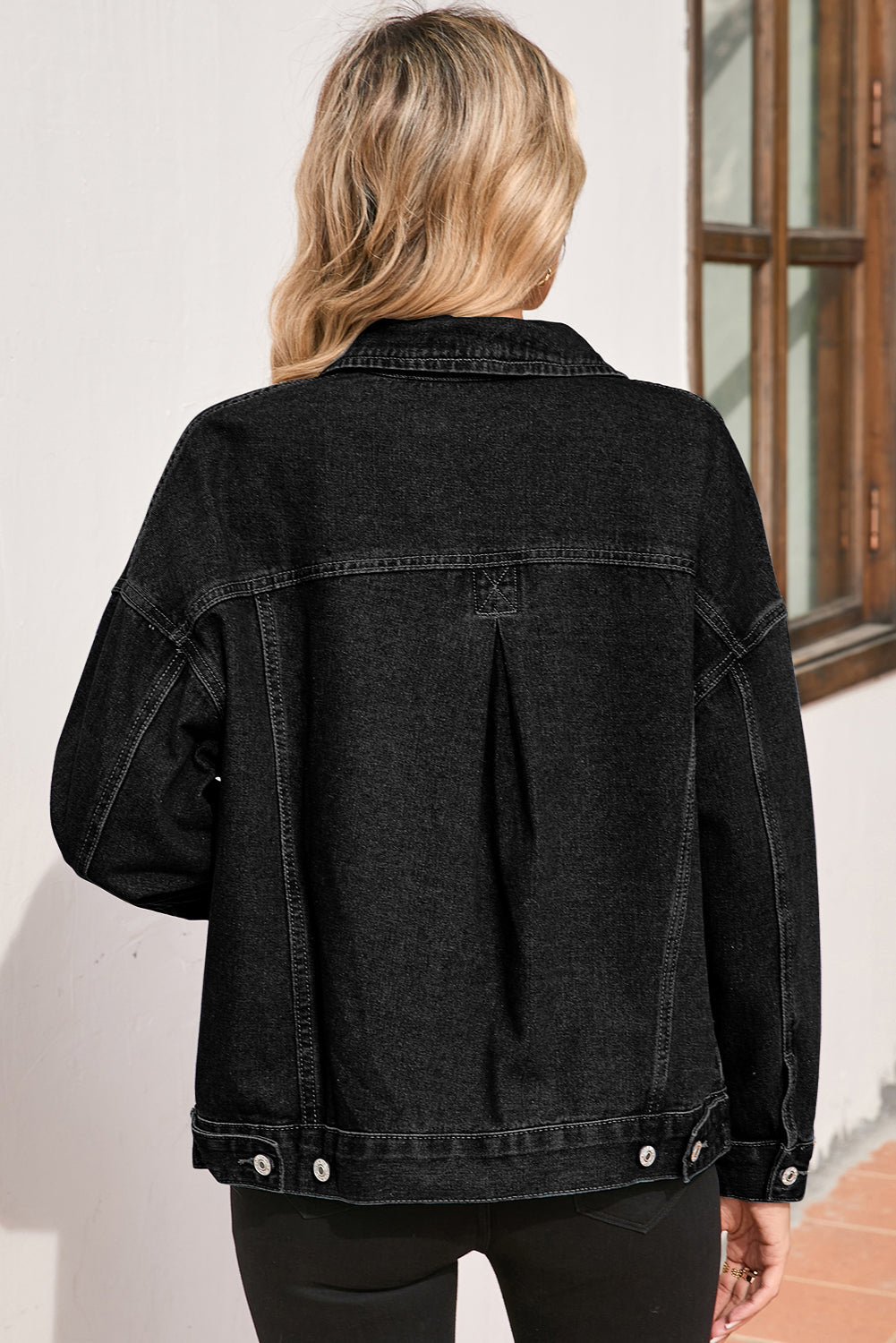 Stripe Wash Oversize Pocket Denim Jacket