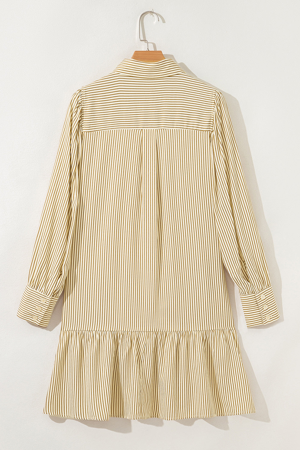 Stripe Collared Cuff Long Sleeve Mini Dress