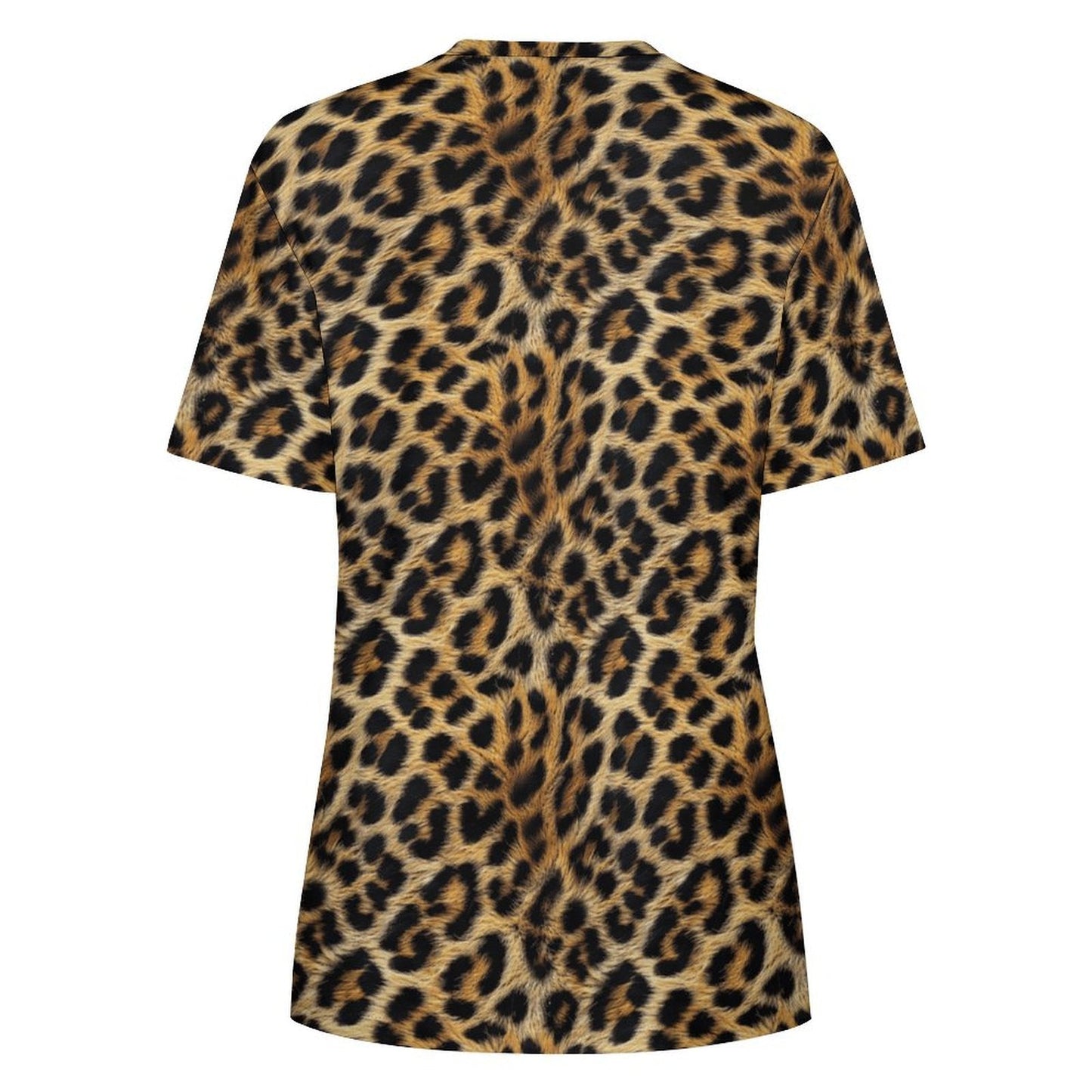 Baha Ranch Retro Pop Western Leopard Print Cotton T Shirt