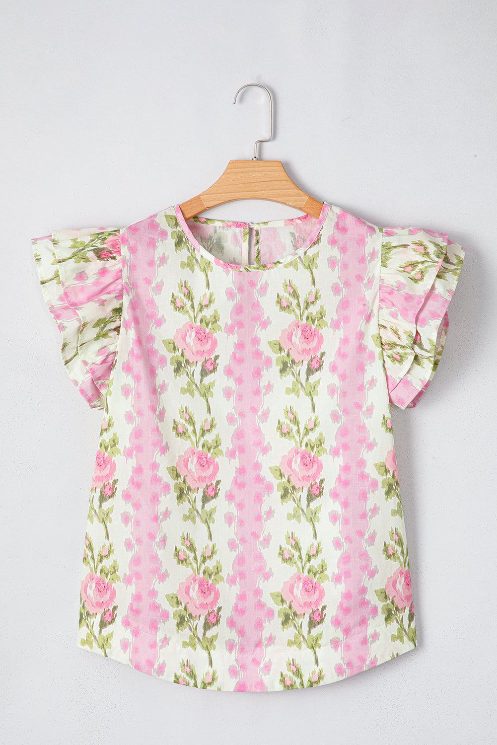 Floral Ruffle Sleeve Summer Top