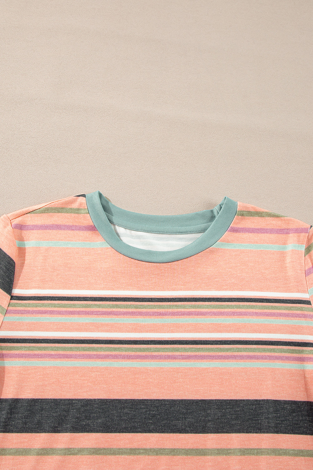 Stripe Short Sleeve Crew Neck T-Shirt