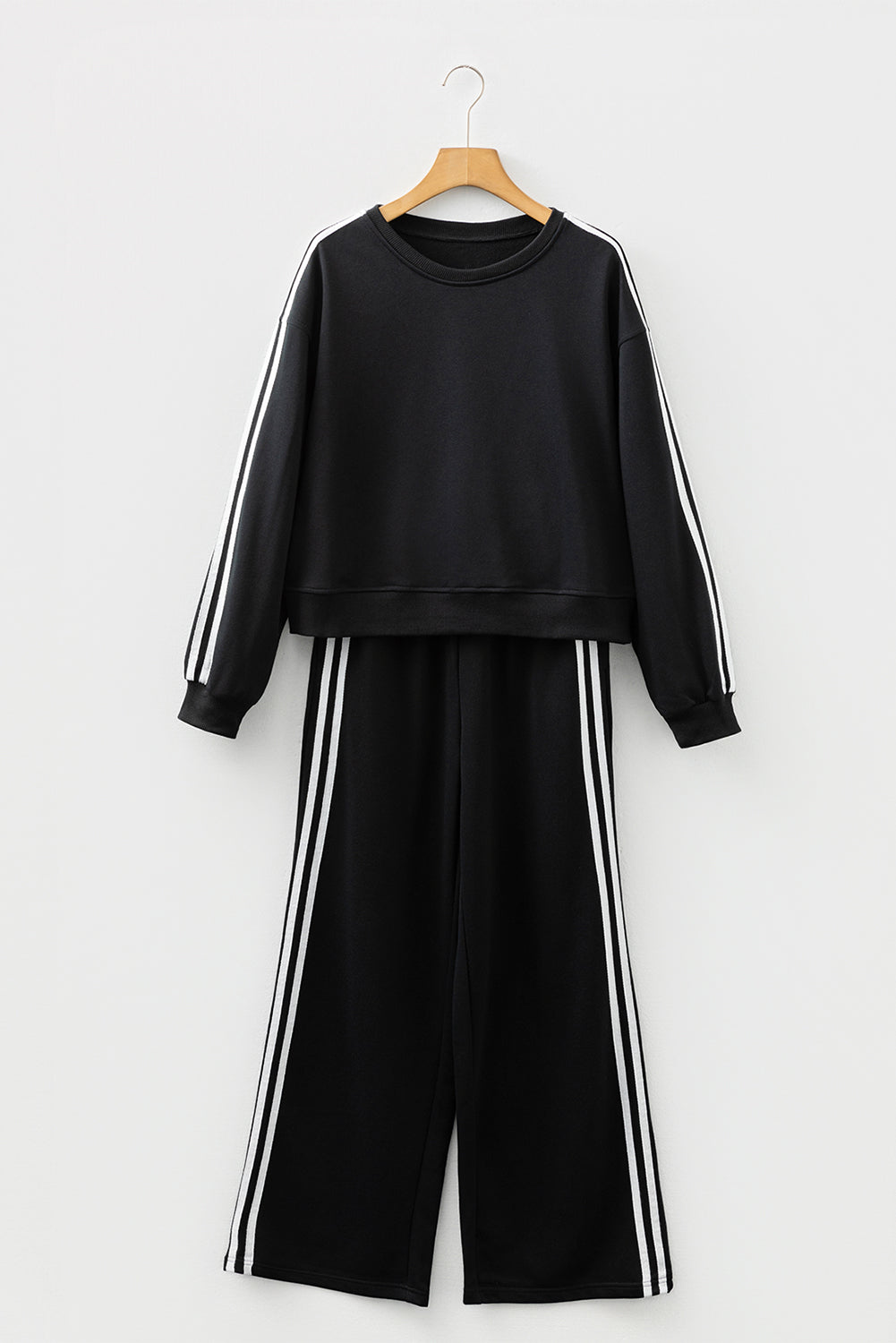 Varsity Stripe Detail Crewneck and Sweatpants Set