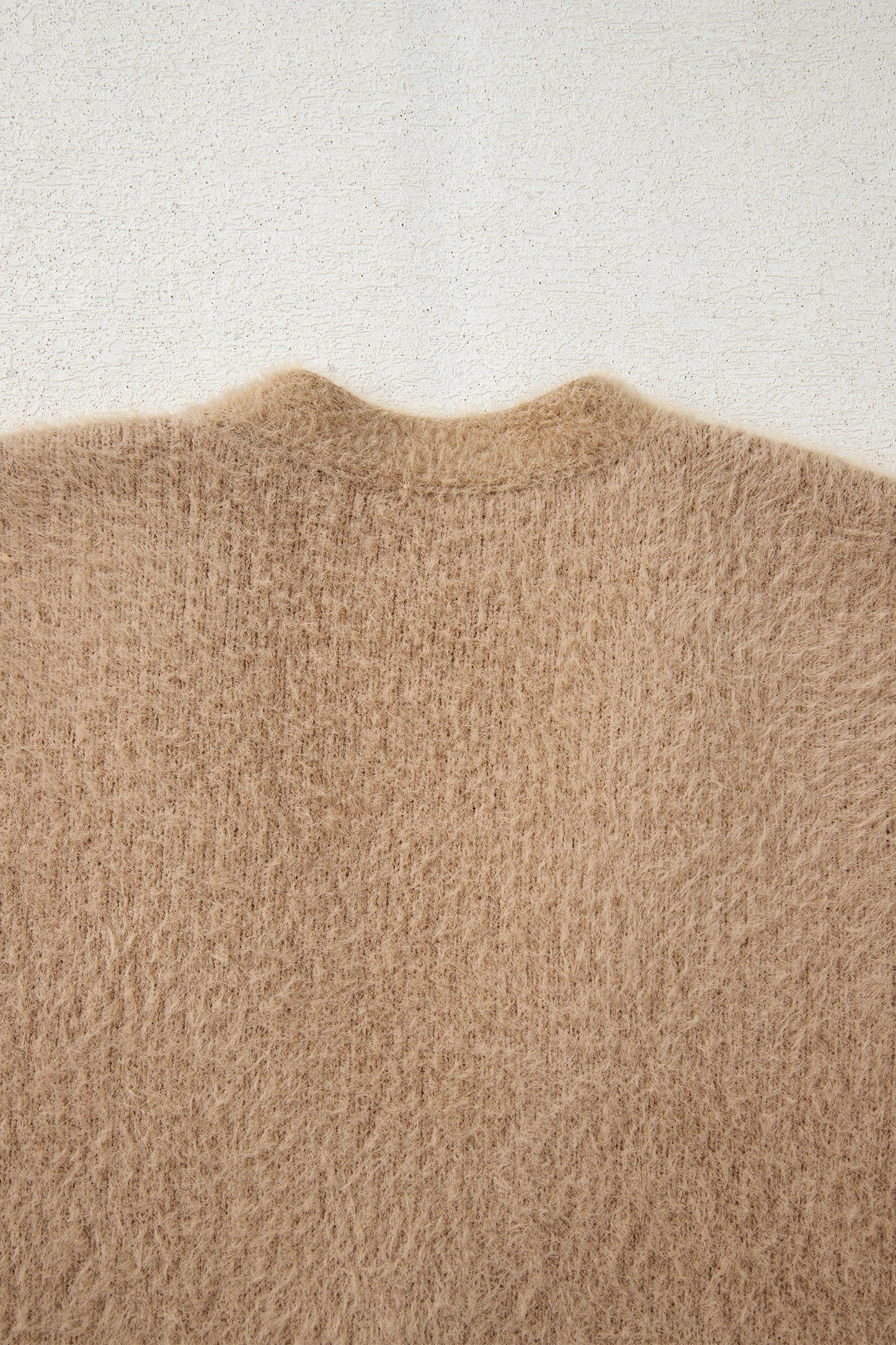 Solid Fuzzy Button-Front Cardigan