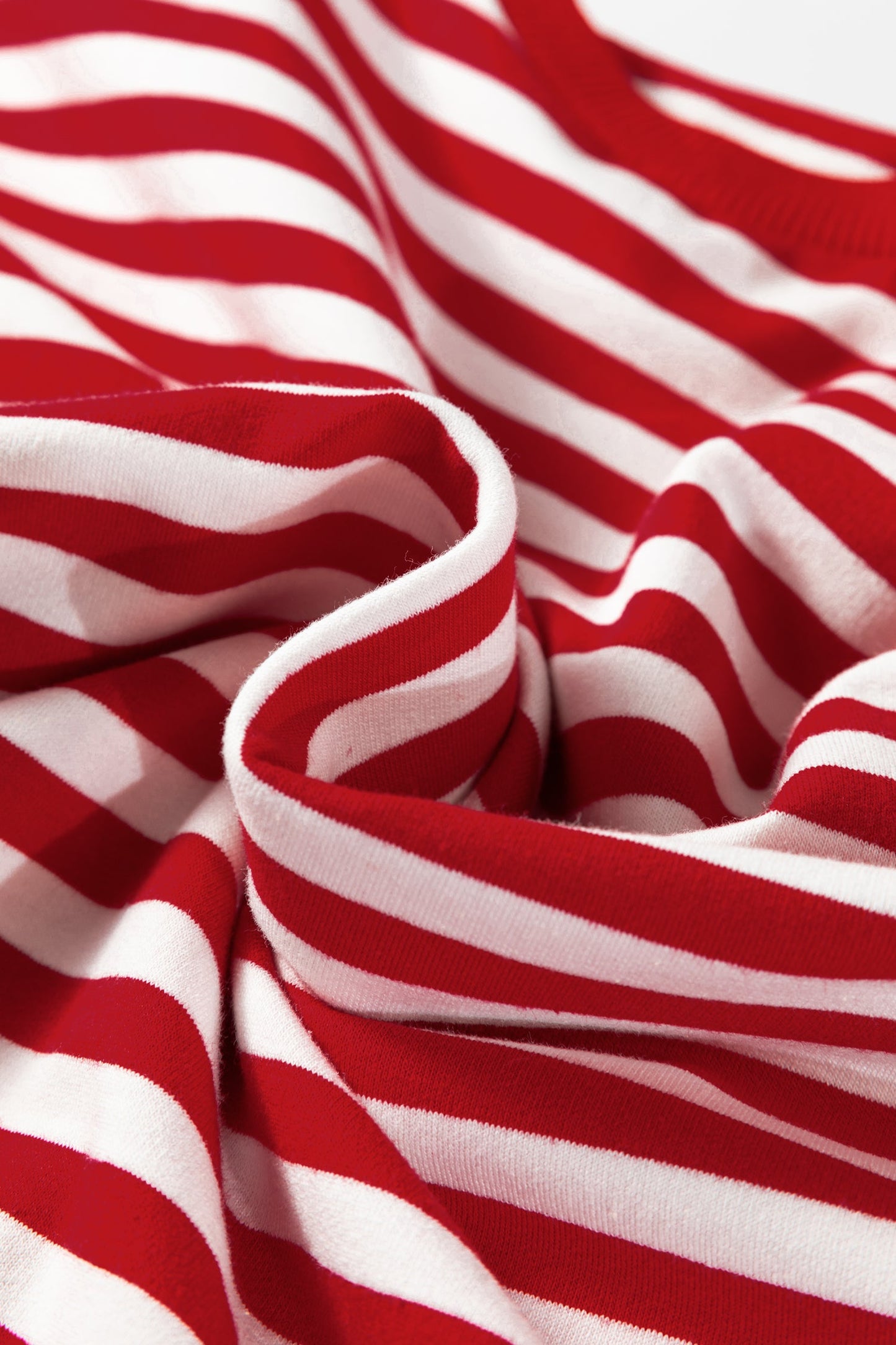 Stripe Lace Trim 3/4 Sleeve Top