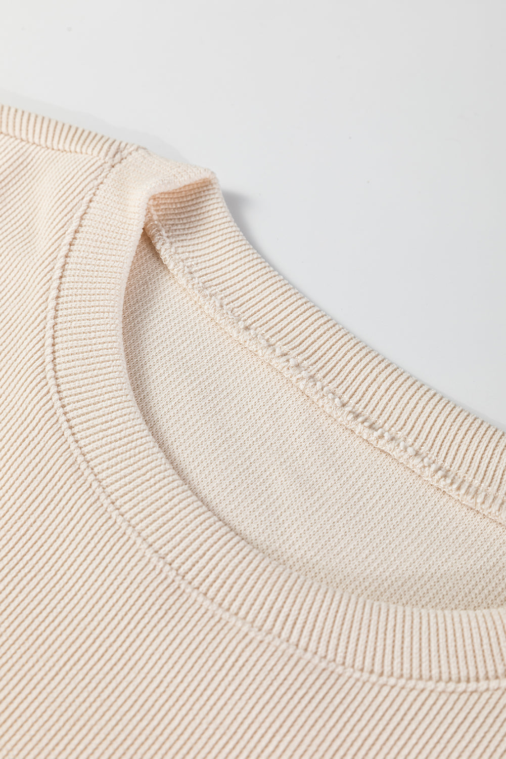 Solid Textured Knit Pullover and Shorts Set