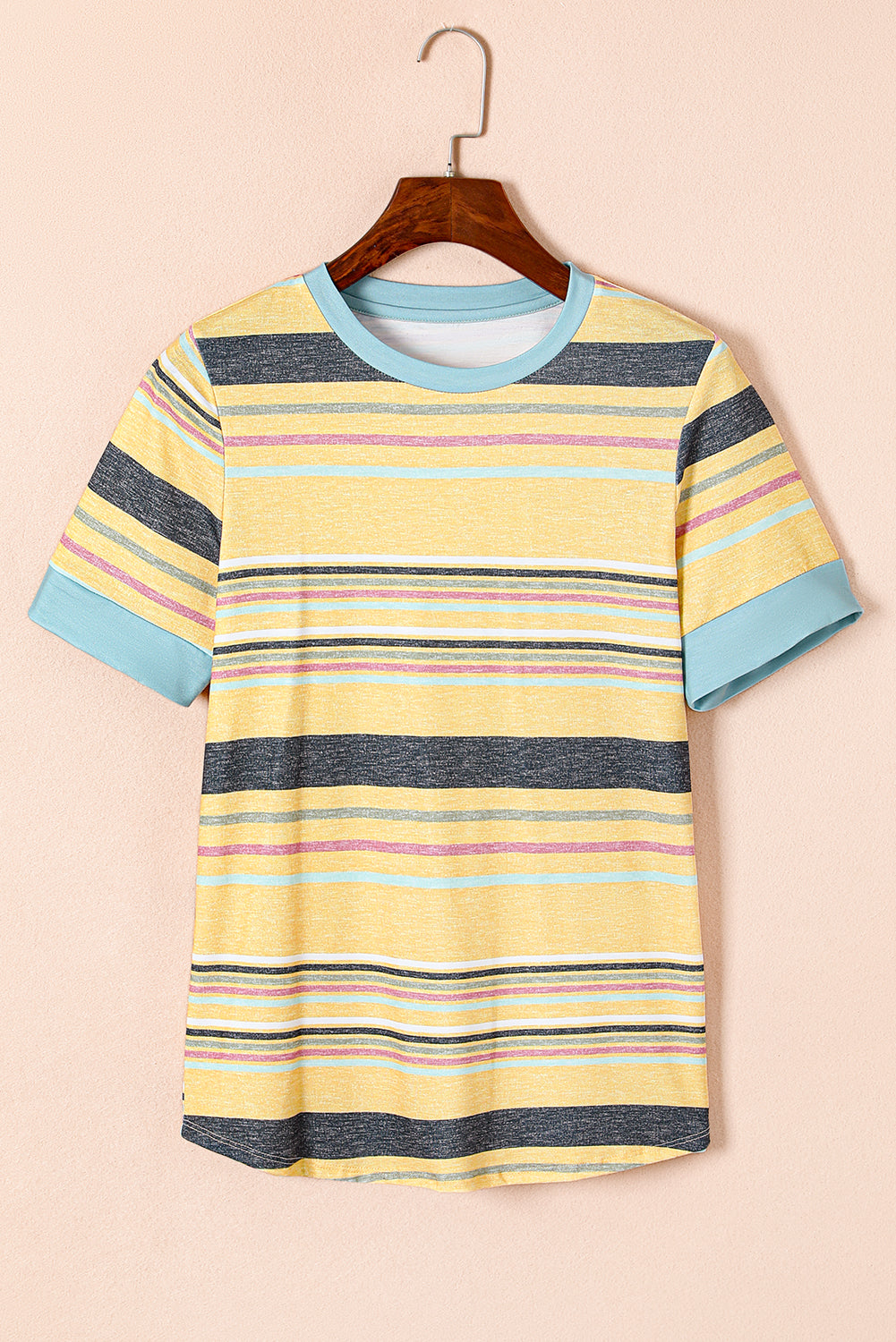Stripe Short Sleeve Crew Neck T-Shirt
