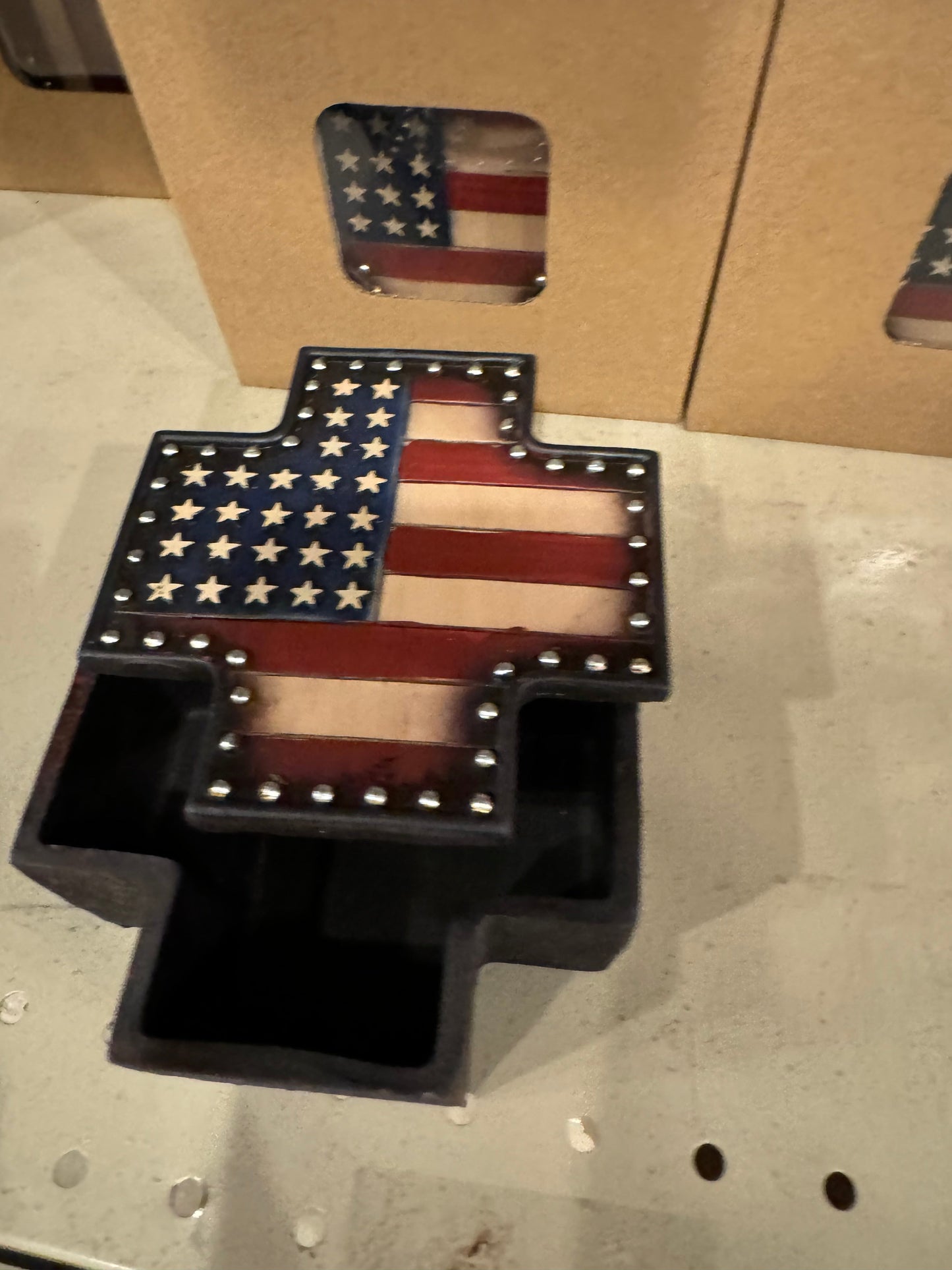 US Flag Patriotic Trinket Box