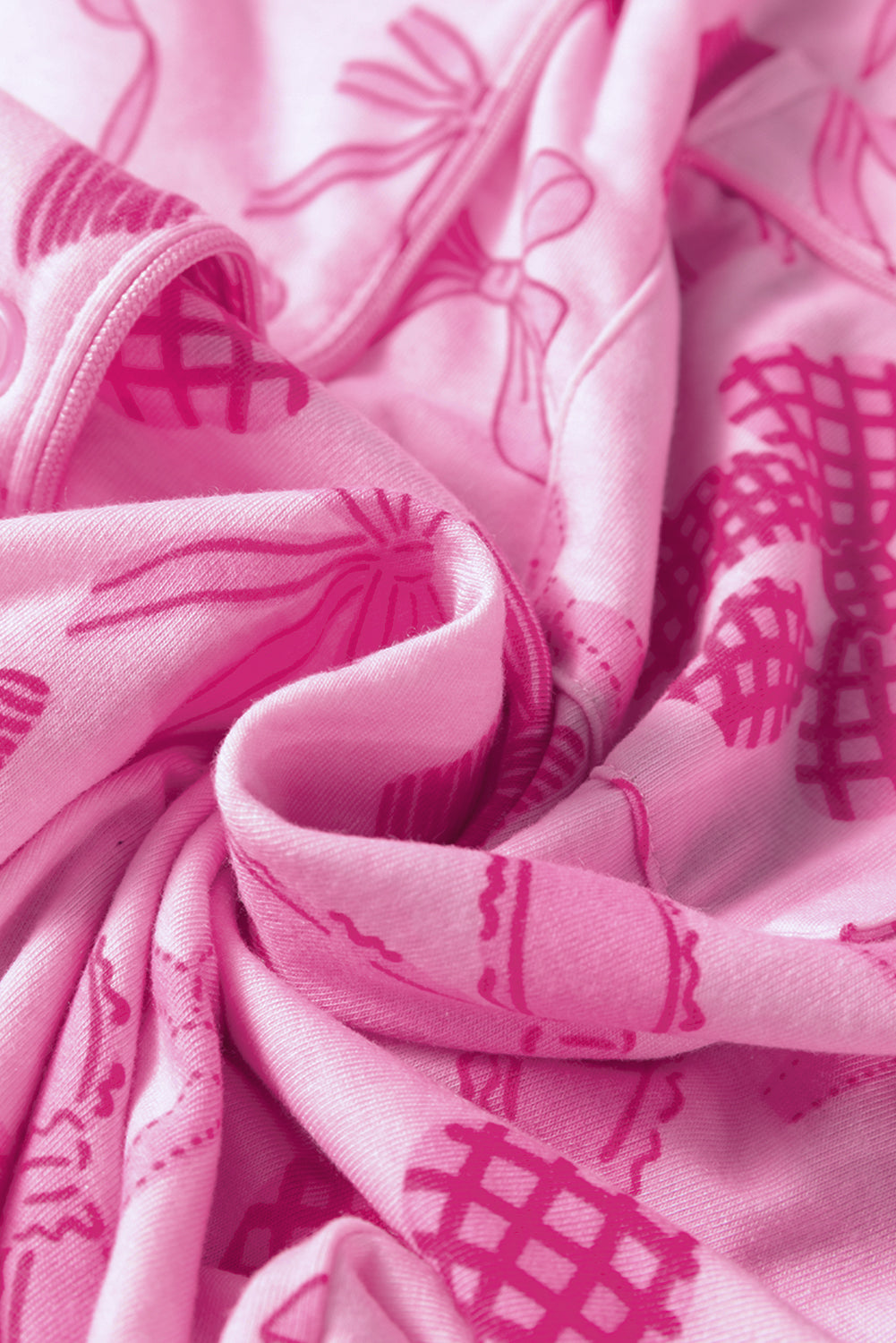 Bow Shirt and Shorts Pajamas Set