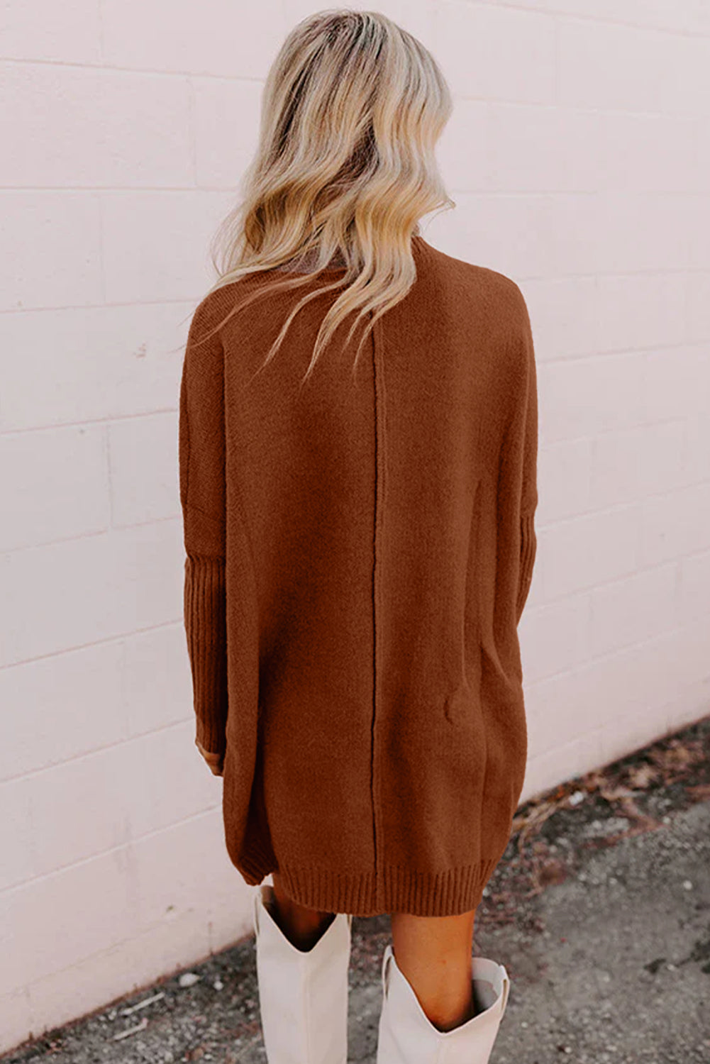 Solid Ribbed Mock Neck Sweater Dress