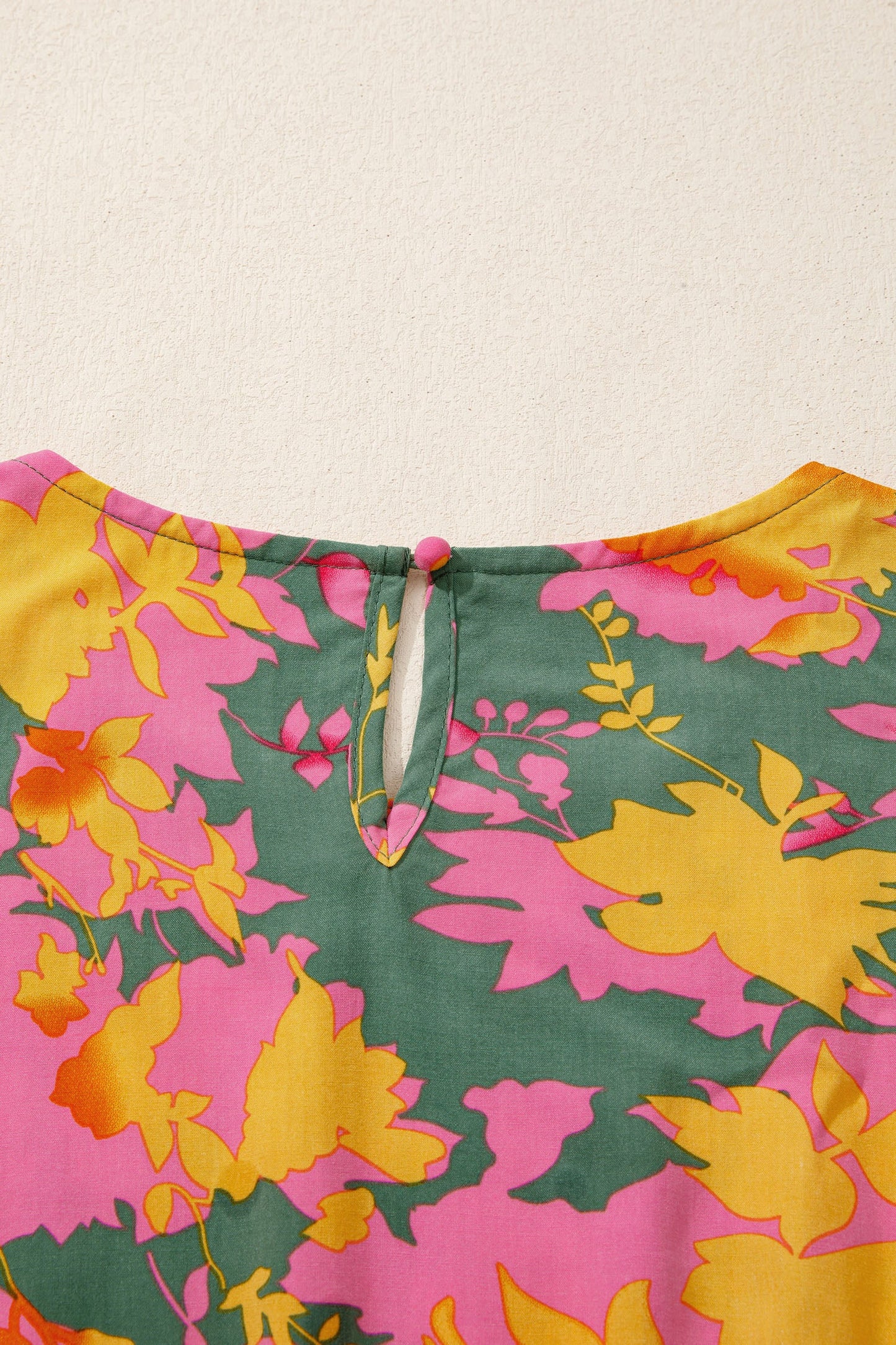 Floral Smocked Ruffle Hem Long Sleeve Mini Dress