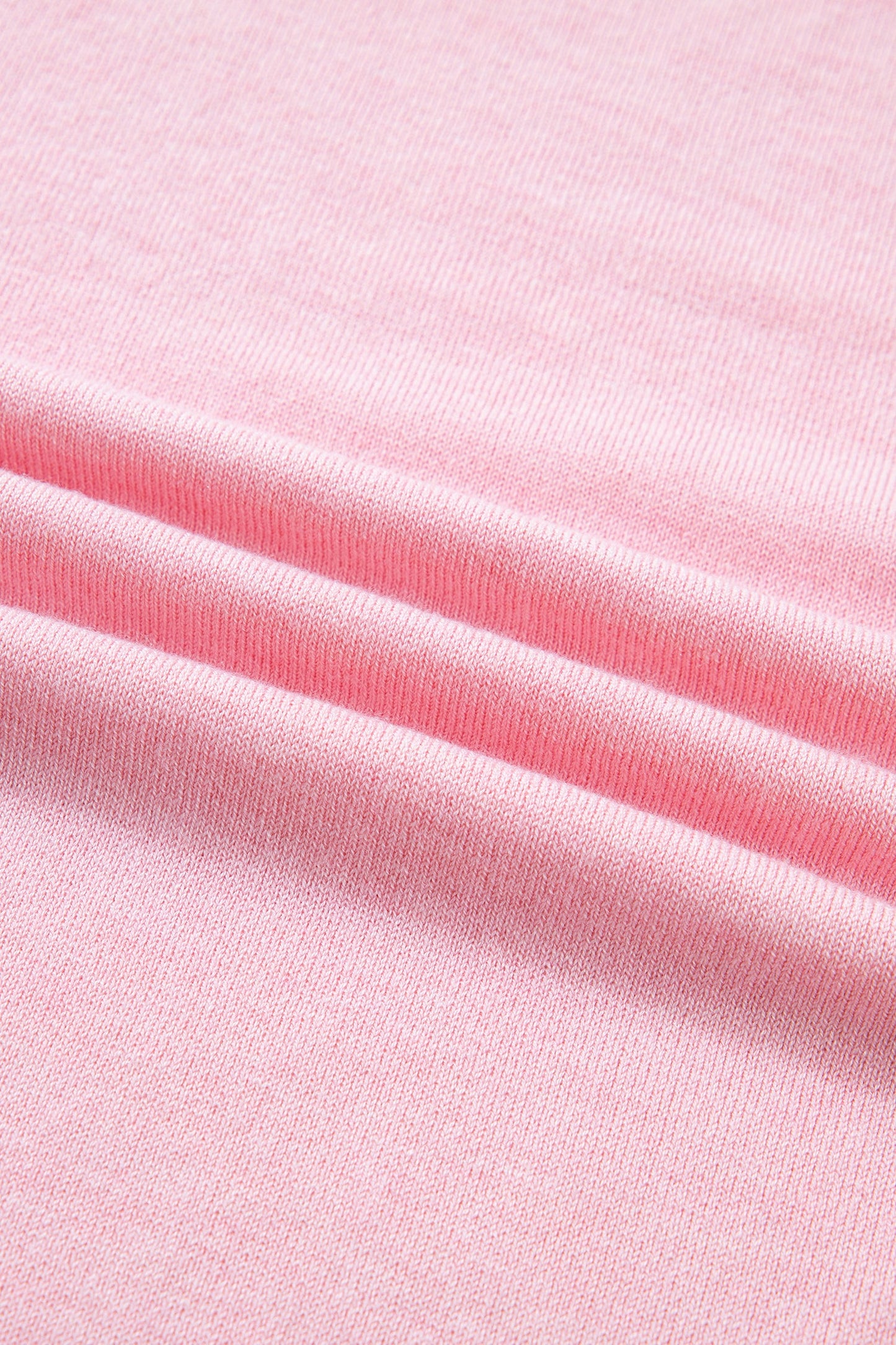 Contrast Wavy Trim Short Sleeve Sweater