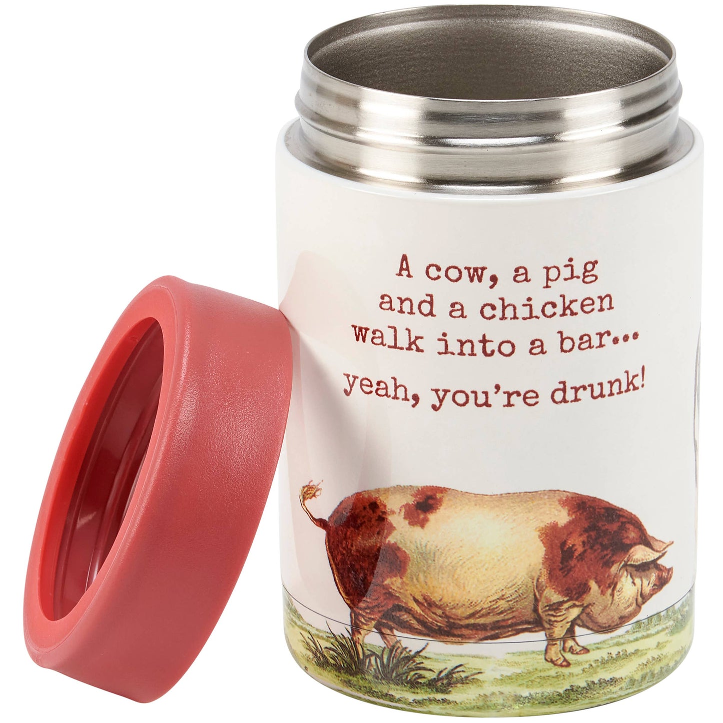 Cow Walk Into A Bar Can Cooler