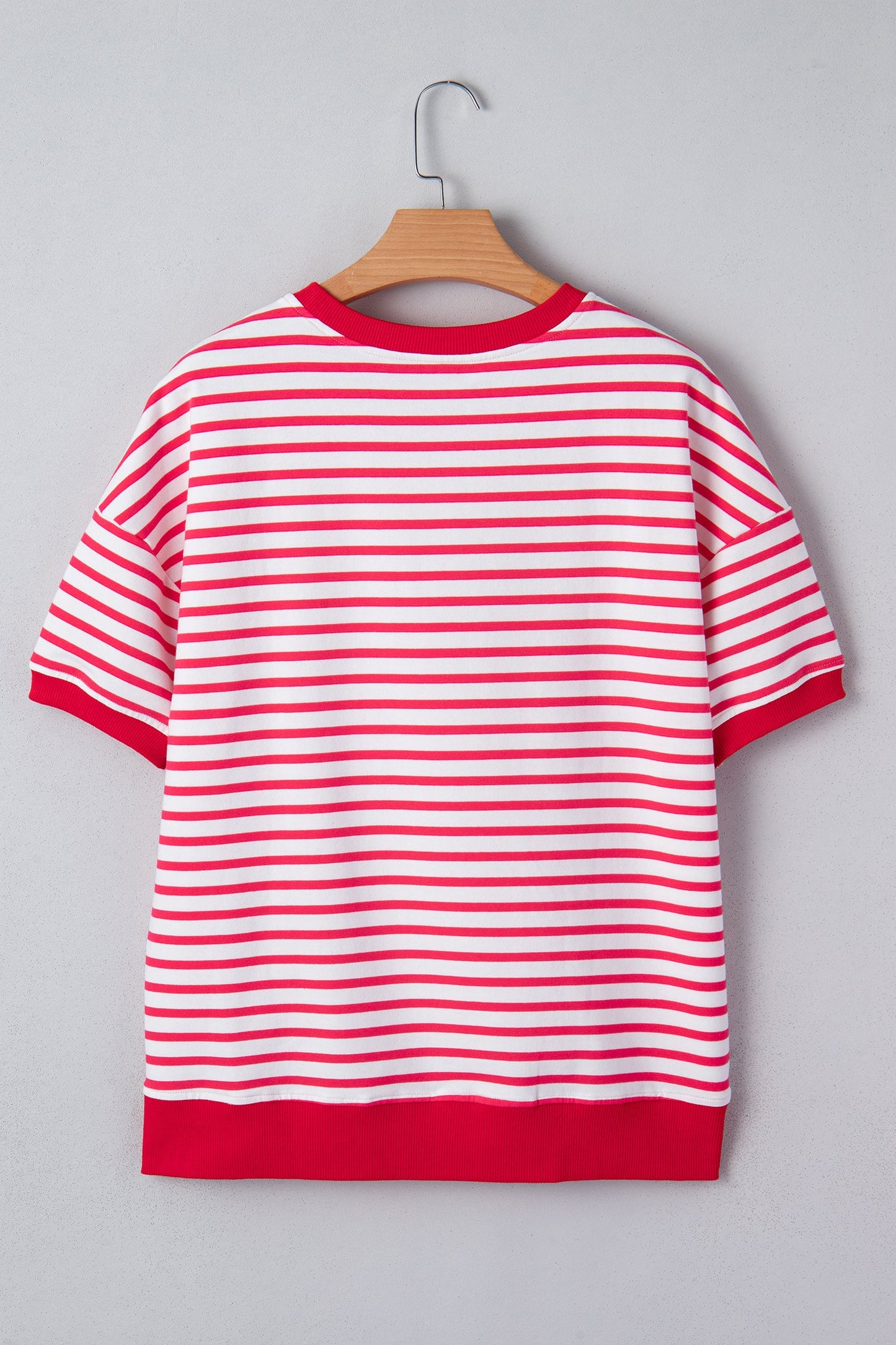 Stripe Drop Shoulder Short Sleeve T-Shirt