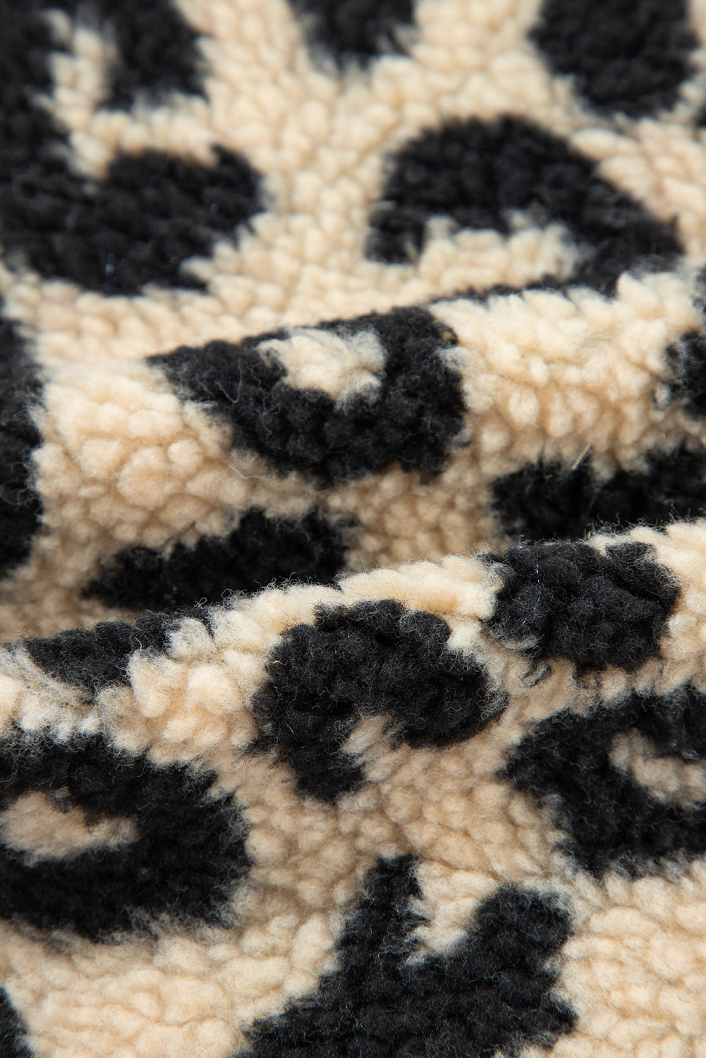 Leopard Sherpa Fleece Sleeveless Buttoned Vest Coat