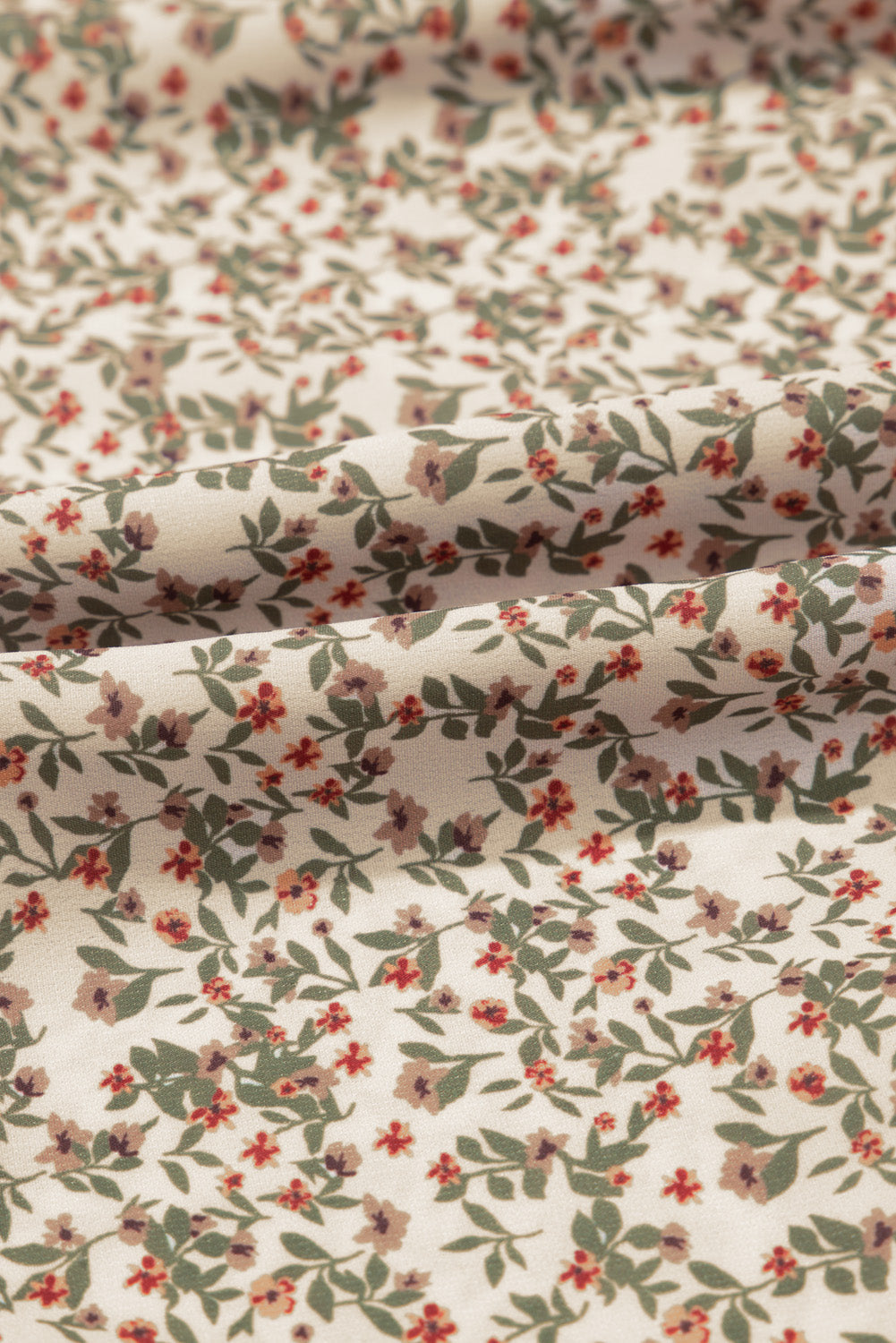 Floral Puff Sleeve Smocked Detail Top