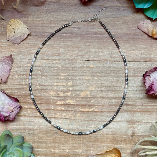 15.25” Freshwater Pearl Necklace – Sterling Silver Chain