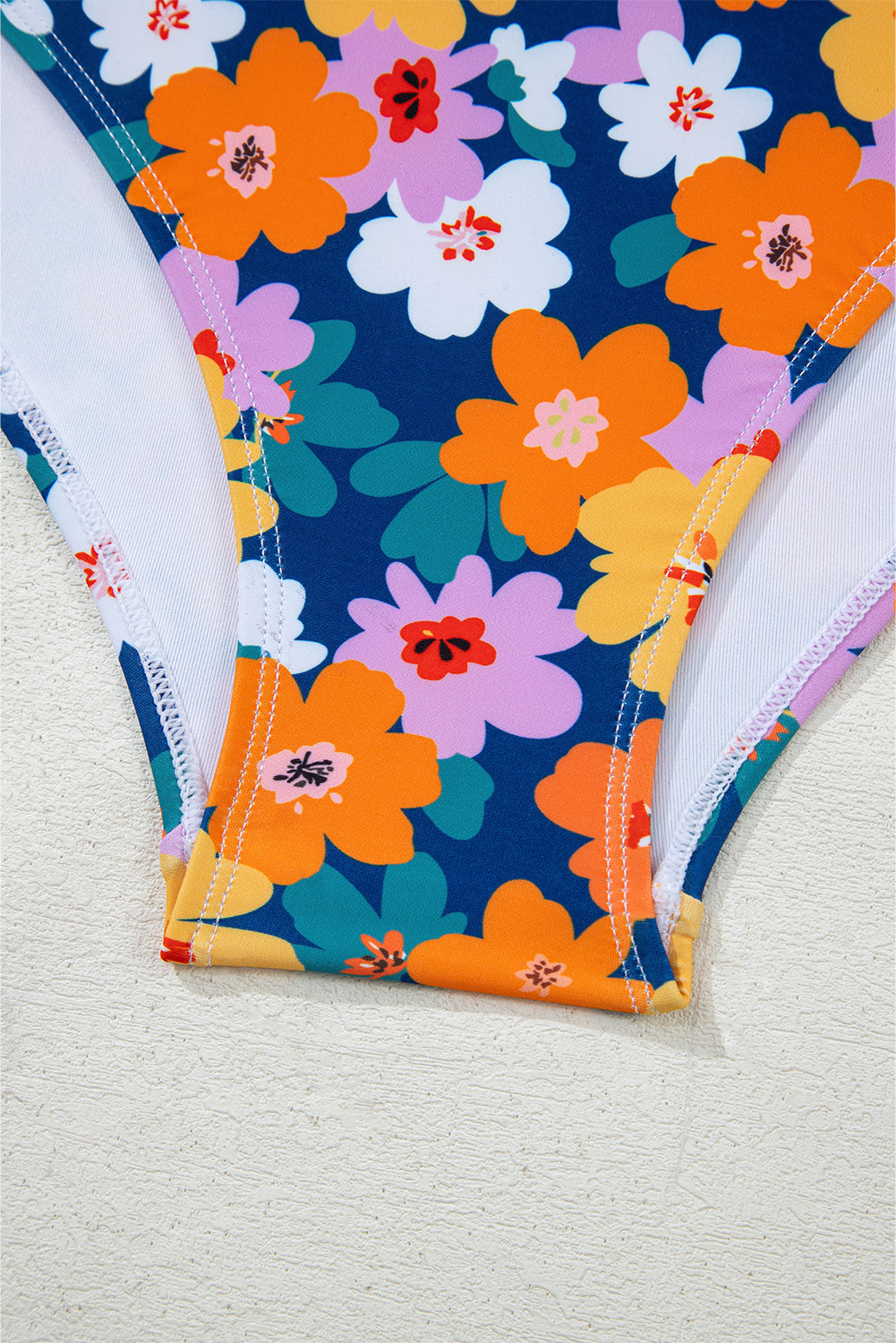 Floral Racerback Cutout High Waist 2pcs Bikini