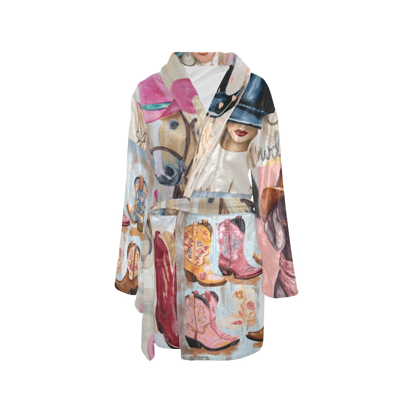 Danilo Painted Cowgirl Minky Soft Fleece Robe