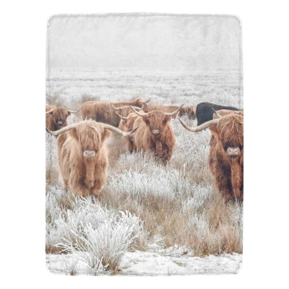 Highland Cow Throw Blanket Ultra-Soft Micro Fleece Blanket 60" x 80" Made in America