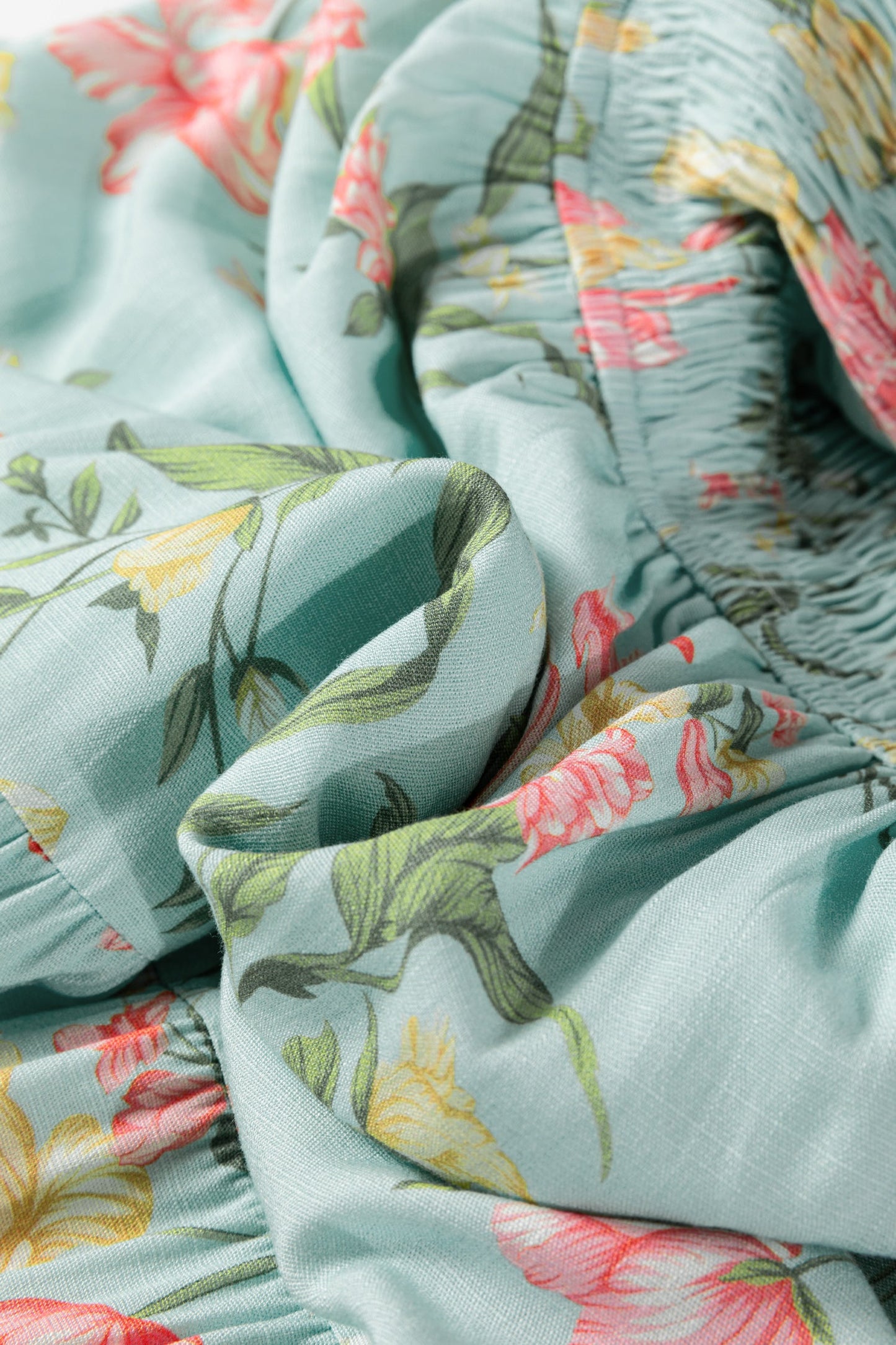 Floral Smocked V-Neck Ruffle Tiered Maxi Dress