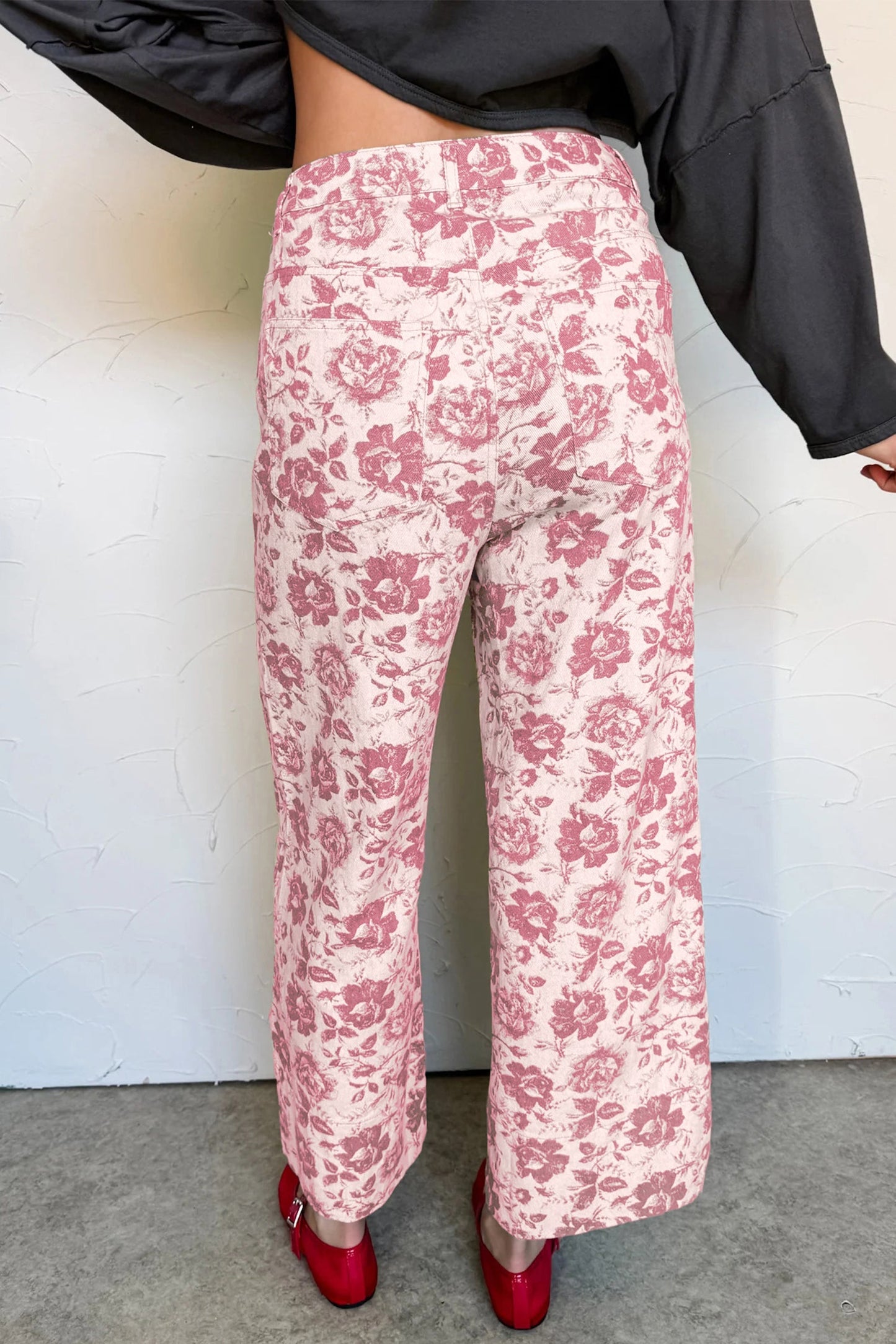 Floral Denim Vintage Shift Pants