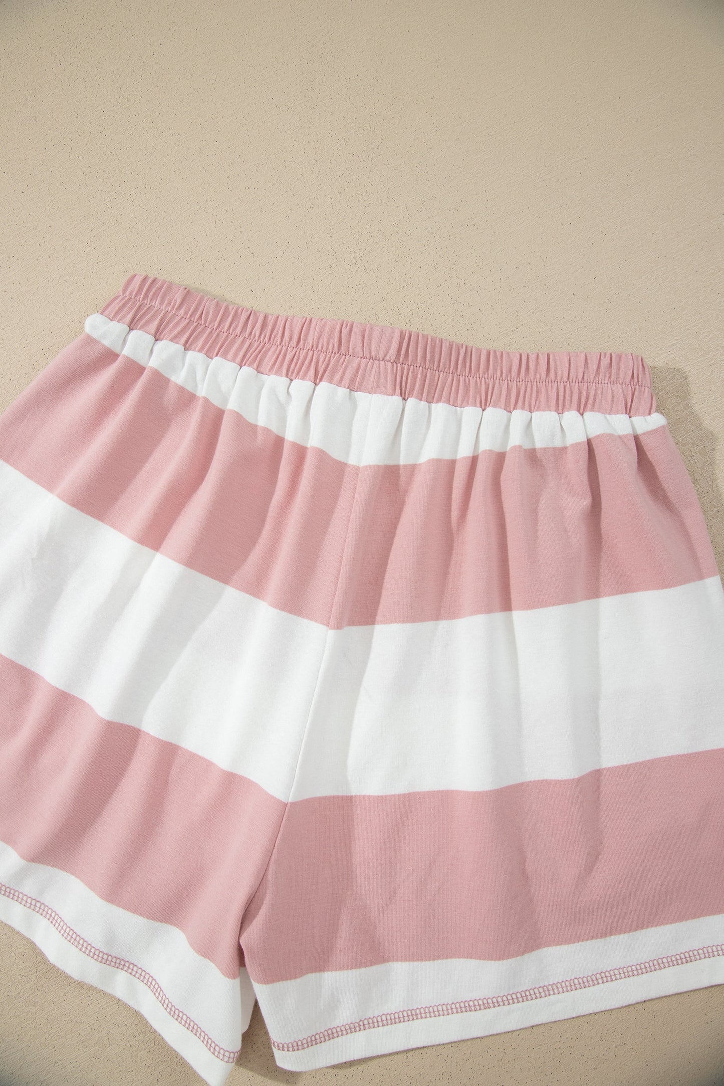 Stripe Half Zip 3/4 Sleeve Top & Shorts Set