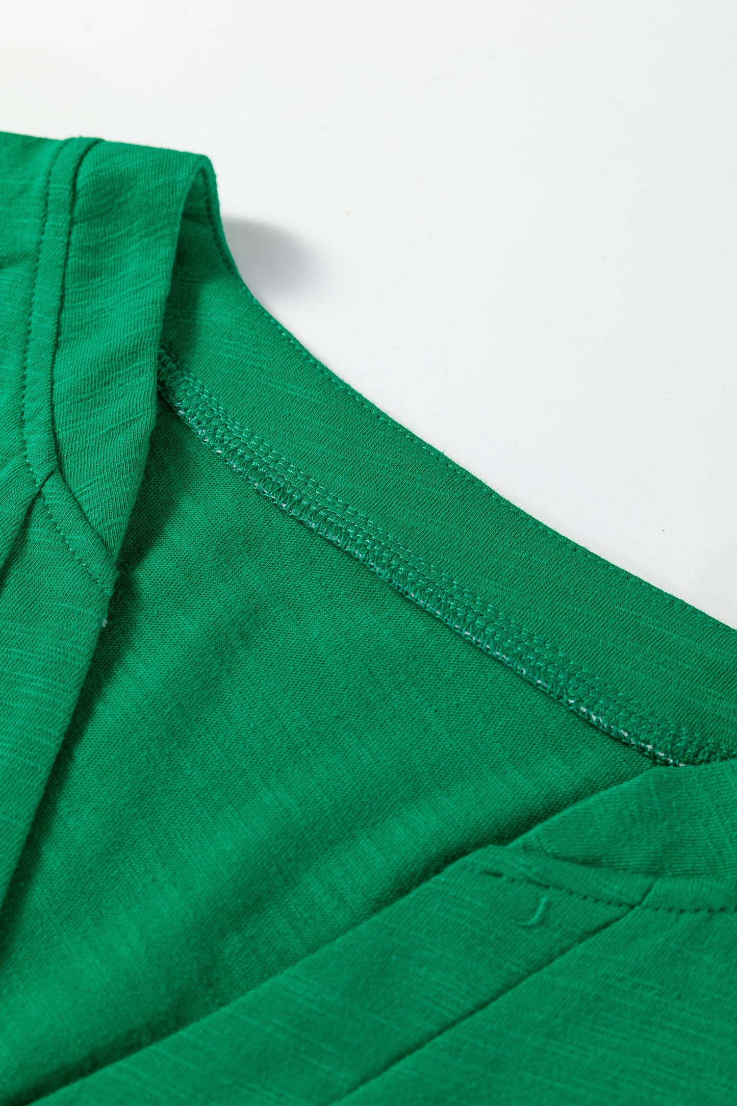 Solid V-Neck Button Long Sleeve Top