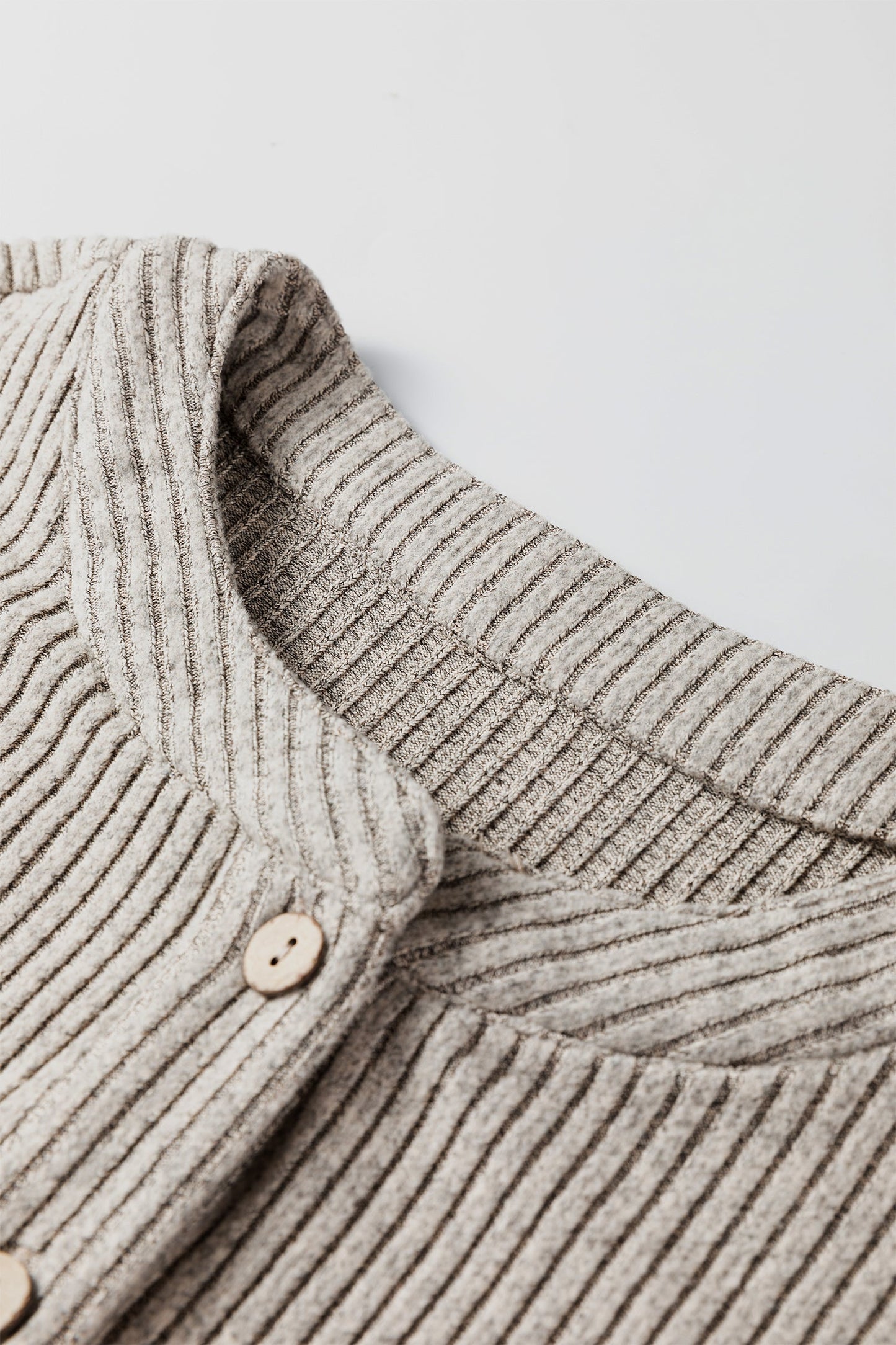 Plus Size Ribbed Knit Kangaroo Pocket Henley Top
