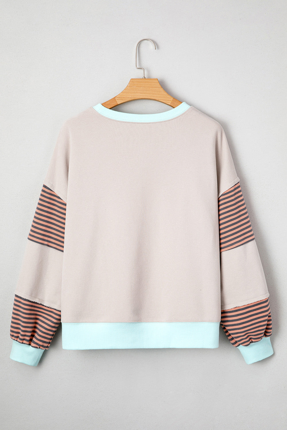 Stripe Colorblock Patchwork Drop Shoulder Sweatshirt