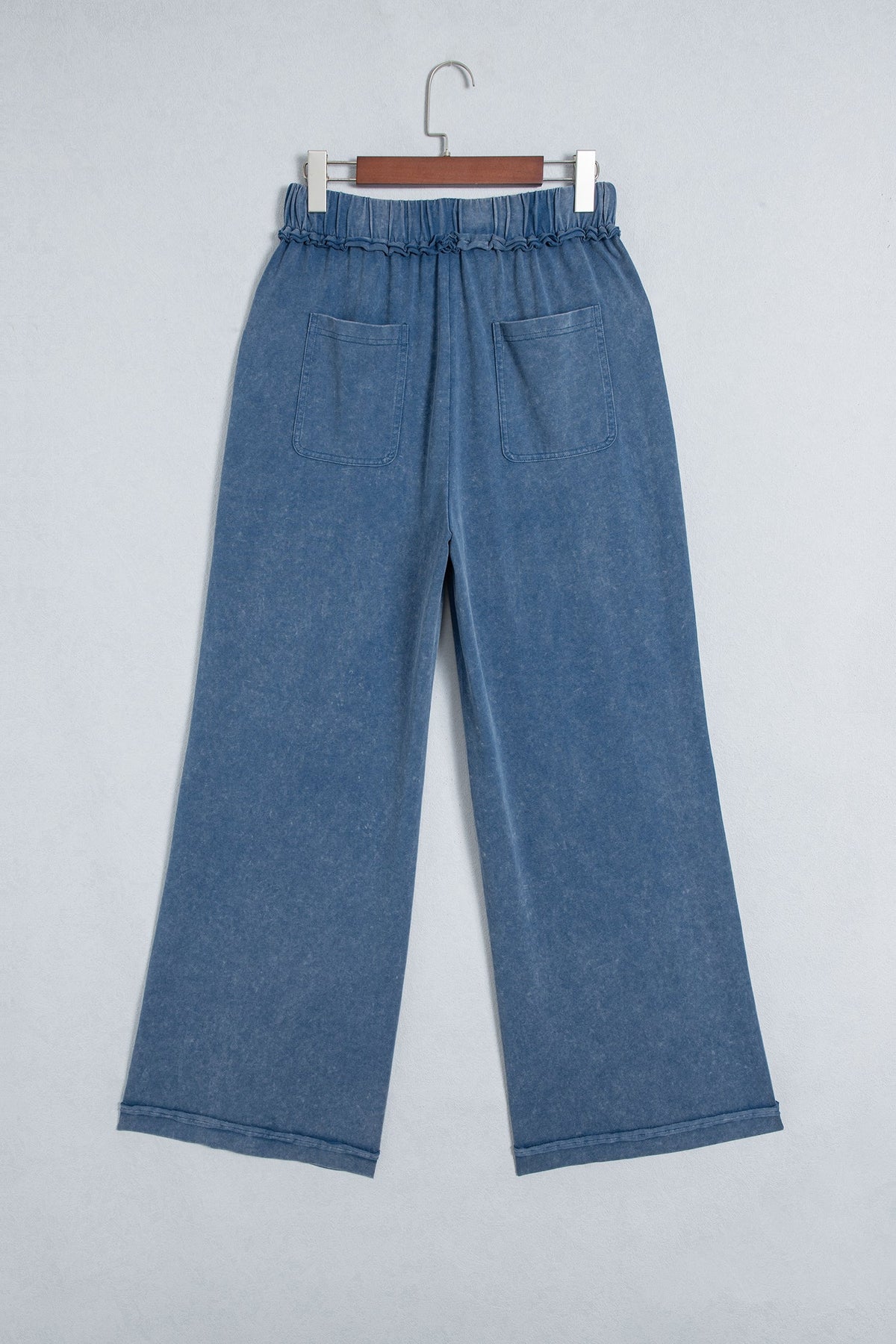 Mineral Wash Seam Detail Flared Drawstring Pants