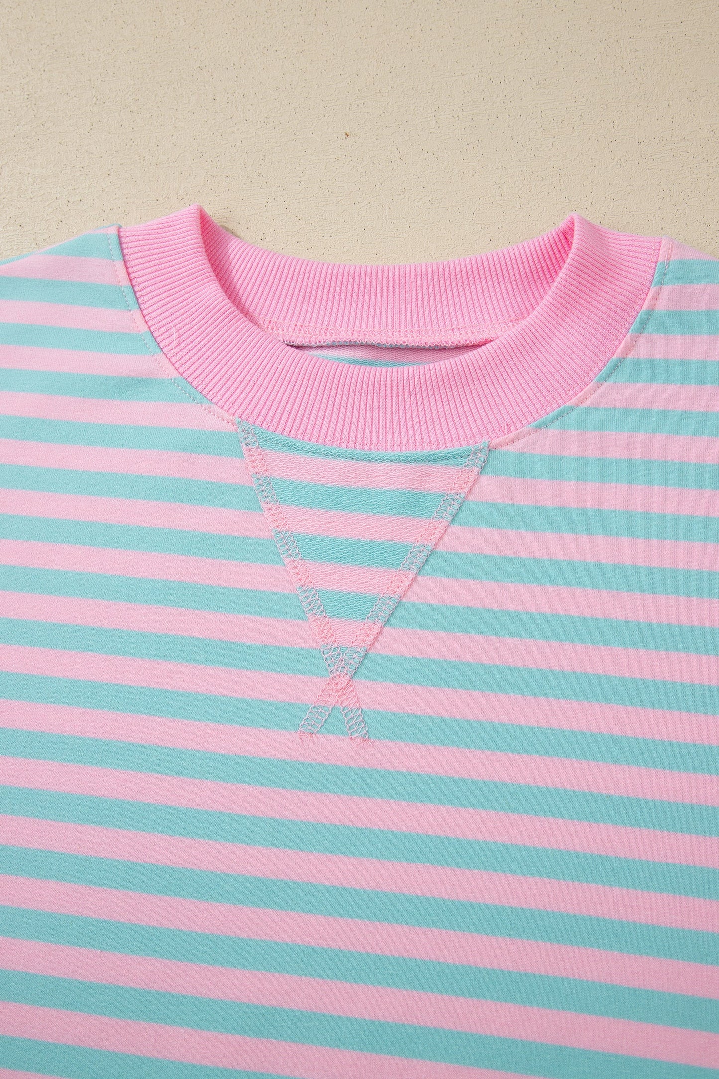 Stripe Colorblock Pullover & Pull-On Shorts Set
