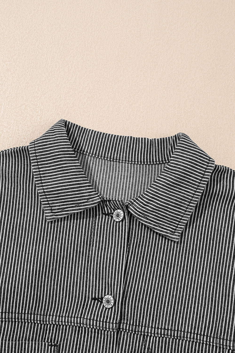 Stripe Wash Oversize Pocket Denim Jacket