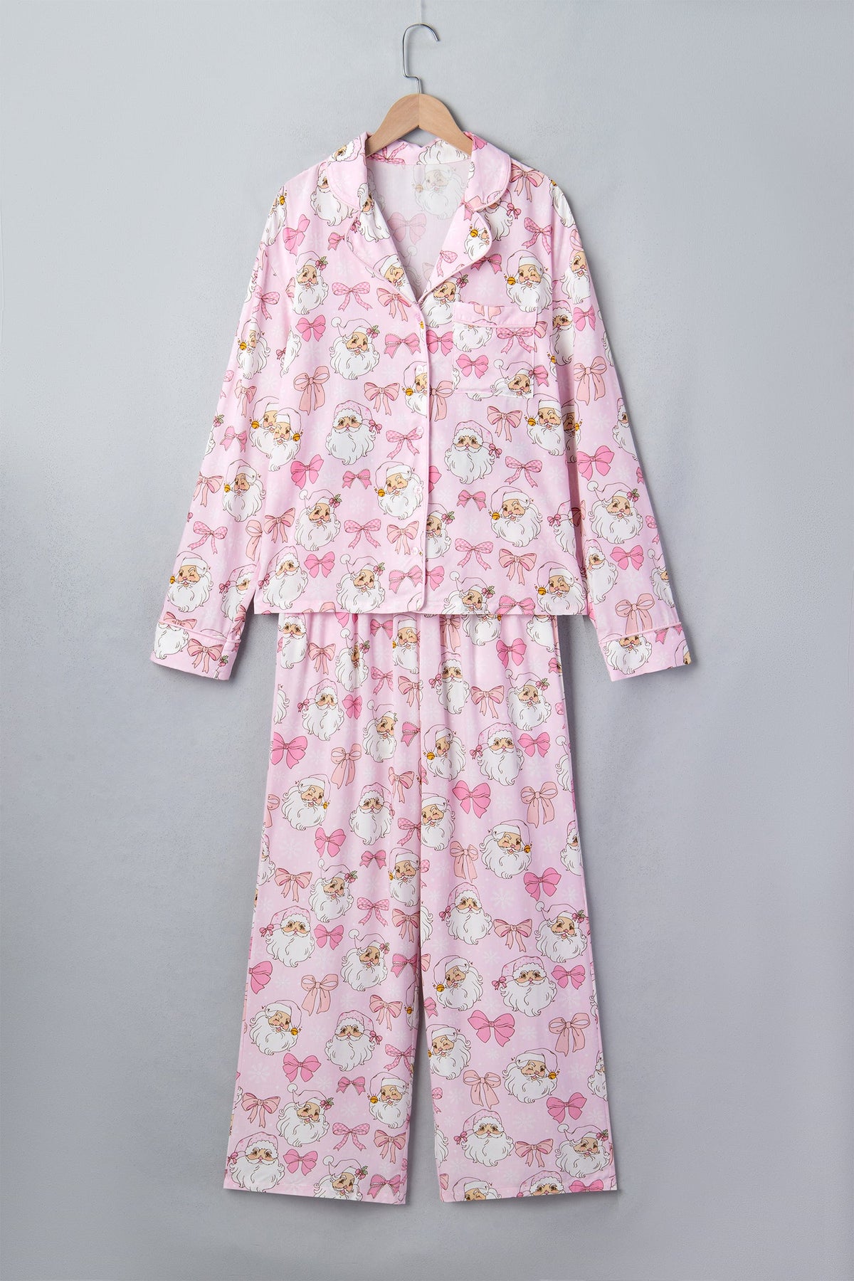 Christmas Santa Long Sleeve Top & Pants Pajama Set