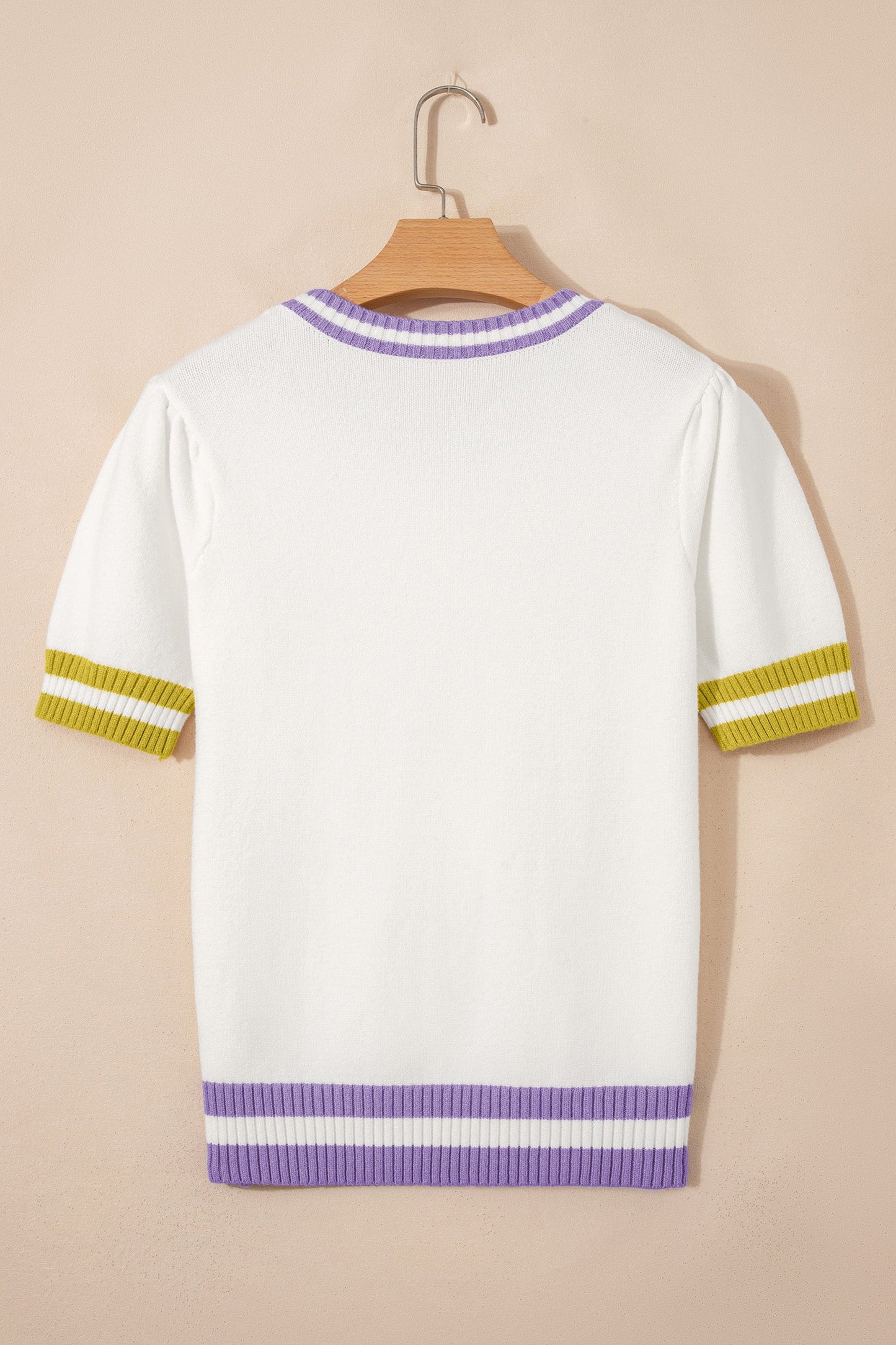 Mardi Gras Tinsel Lettering Short Sleeve Sweater