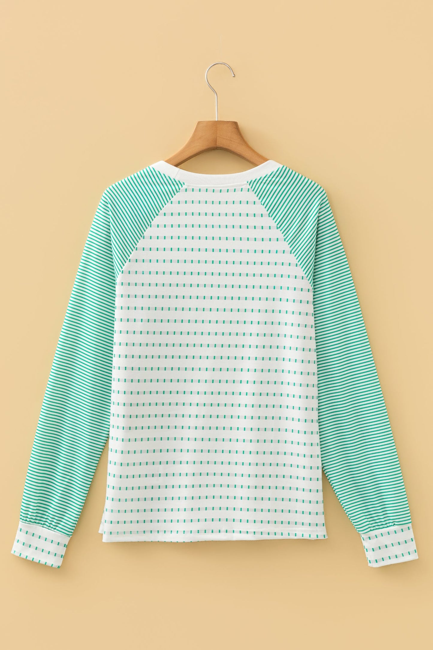 Stripe Raglan Patchwork Long Sleeve Top