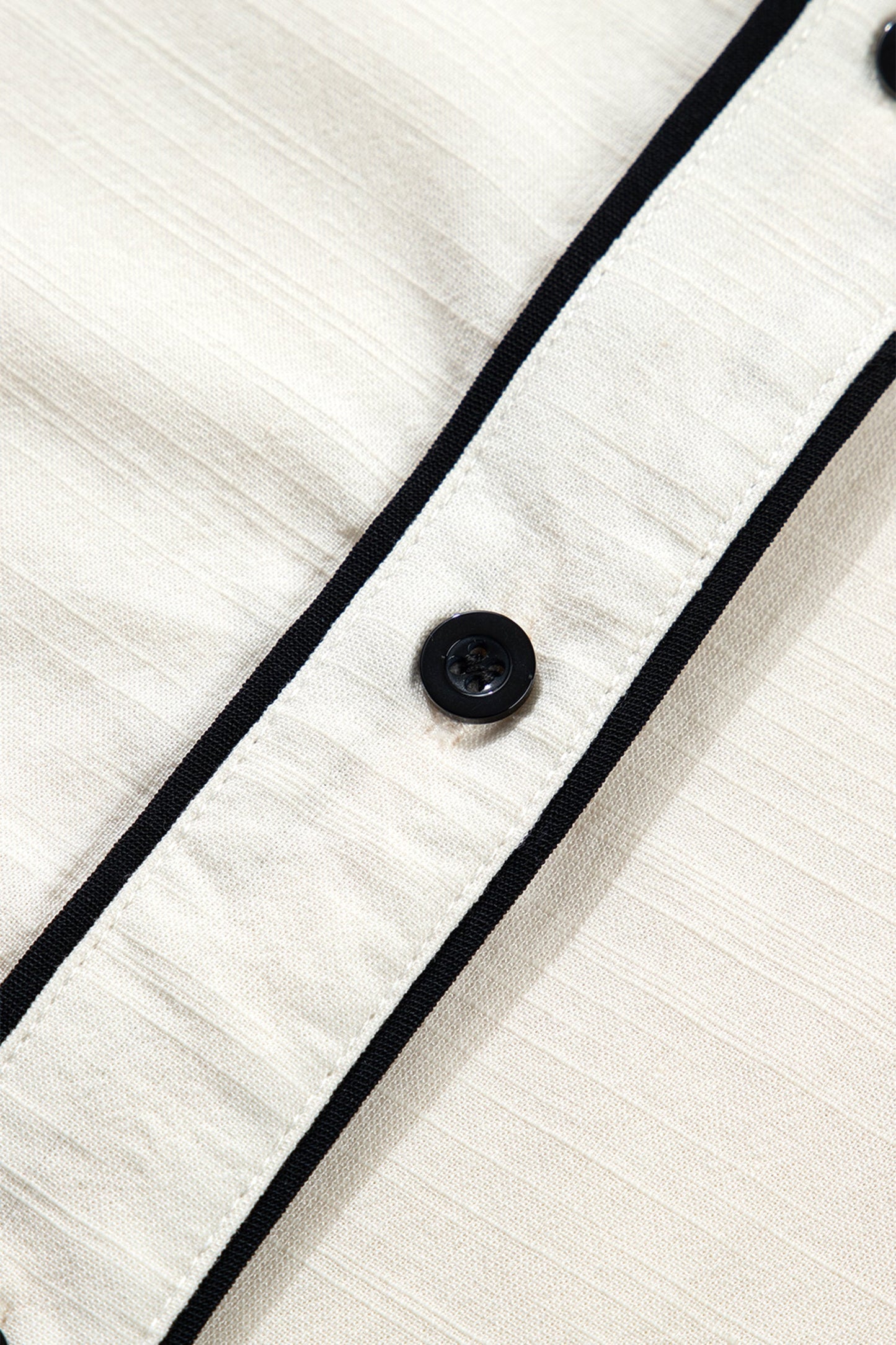 Contrast Trim Buttoned Long Puff Sleeve Shirt