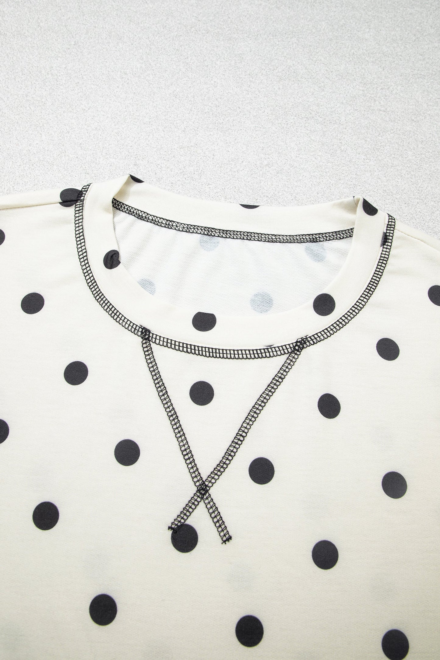 Polka Dot 3/4 Sleeve Top & Elastic Waist Pants Set