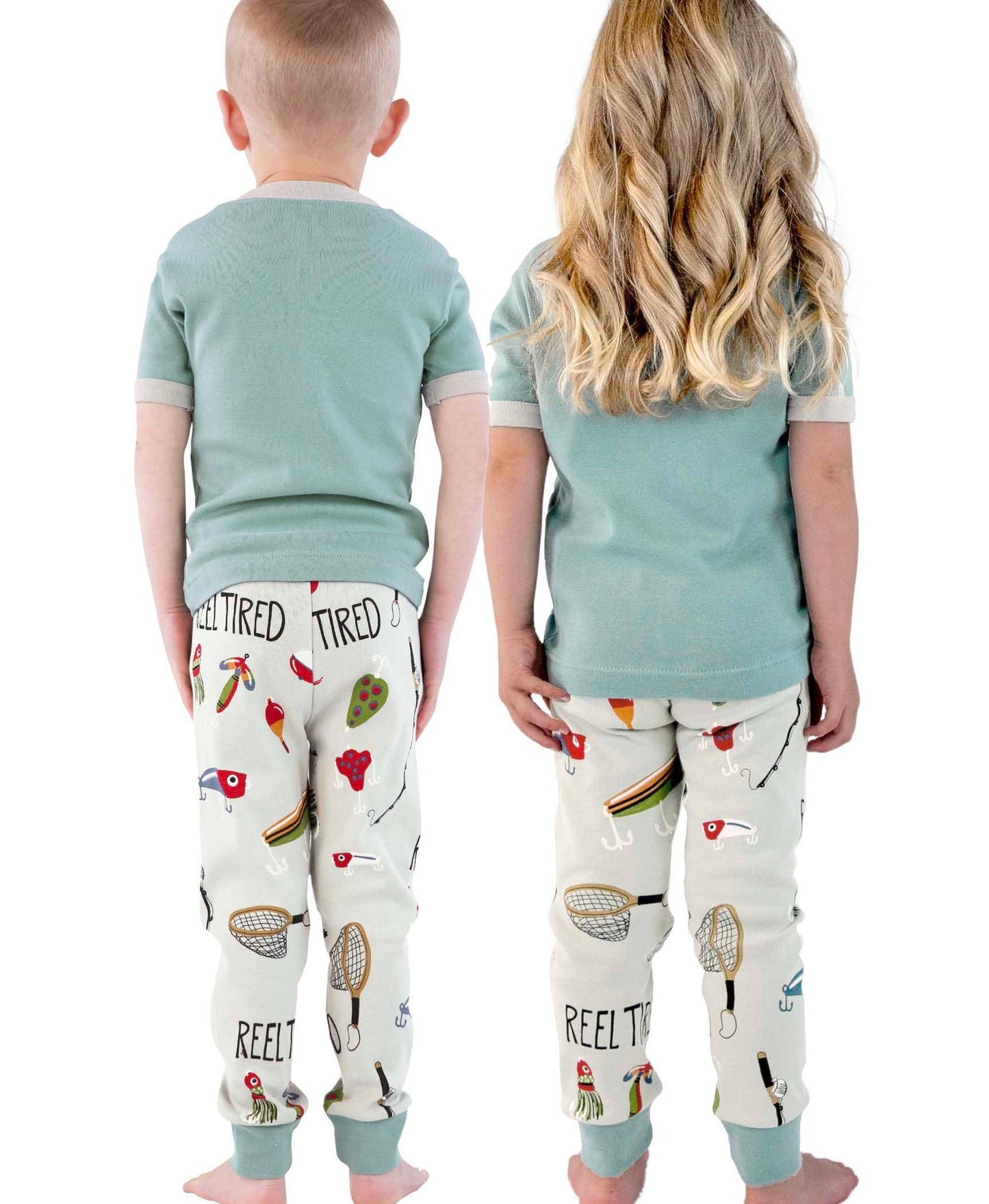 Reel Tired Kid's Short Sleeve PJ Set by Lazy One