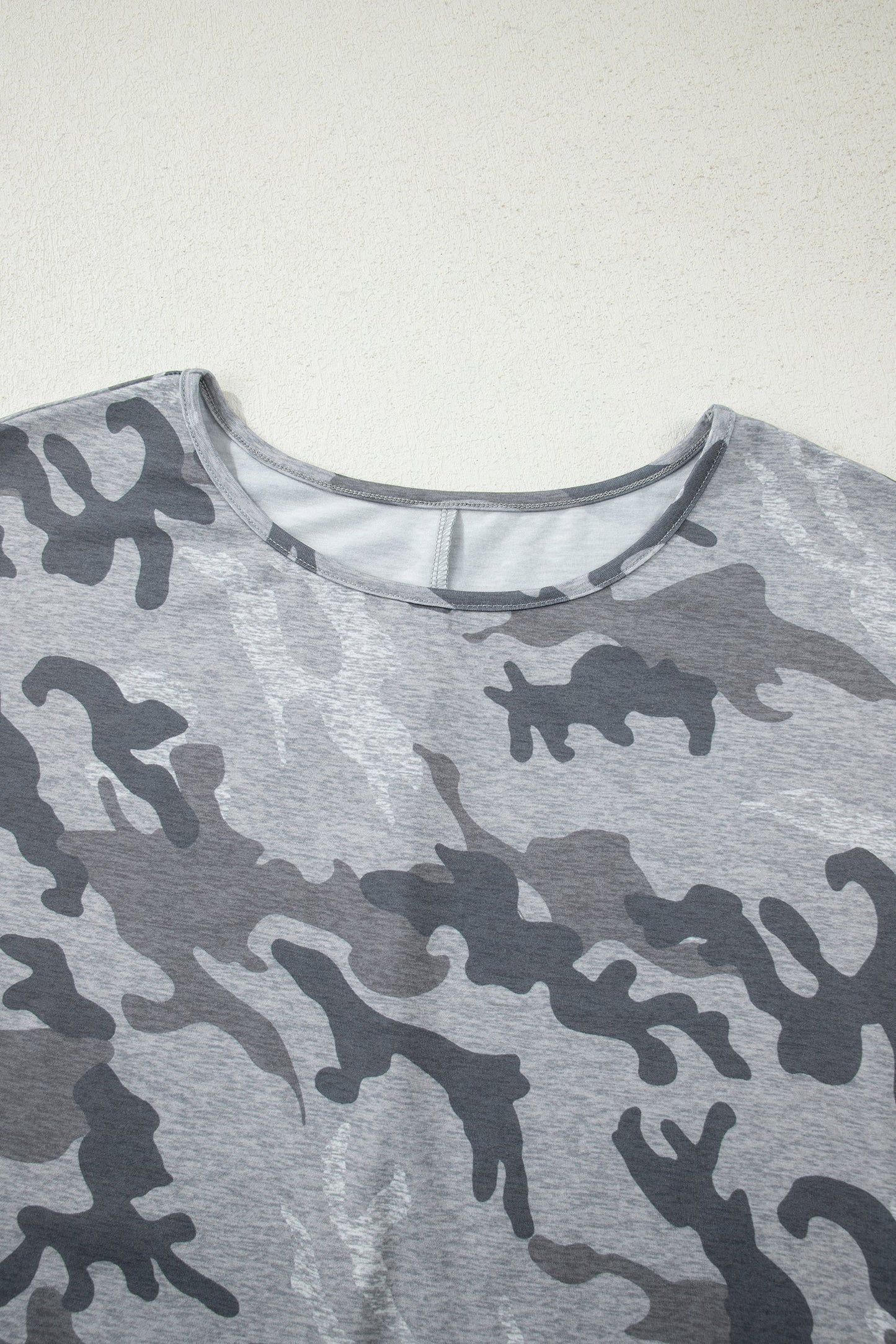 Camo Short Sleeve Round Neck T-Shirt