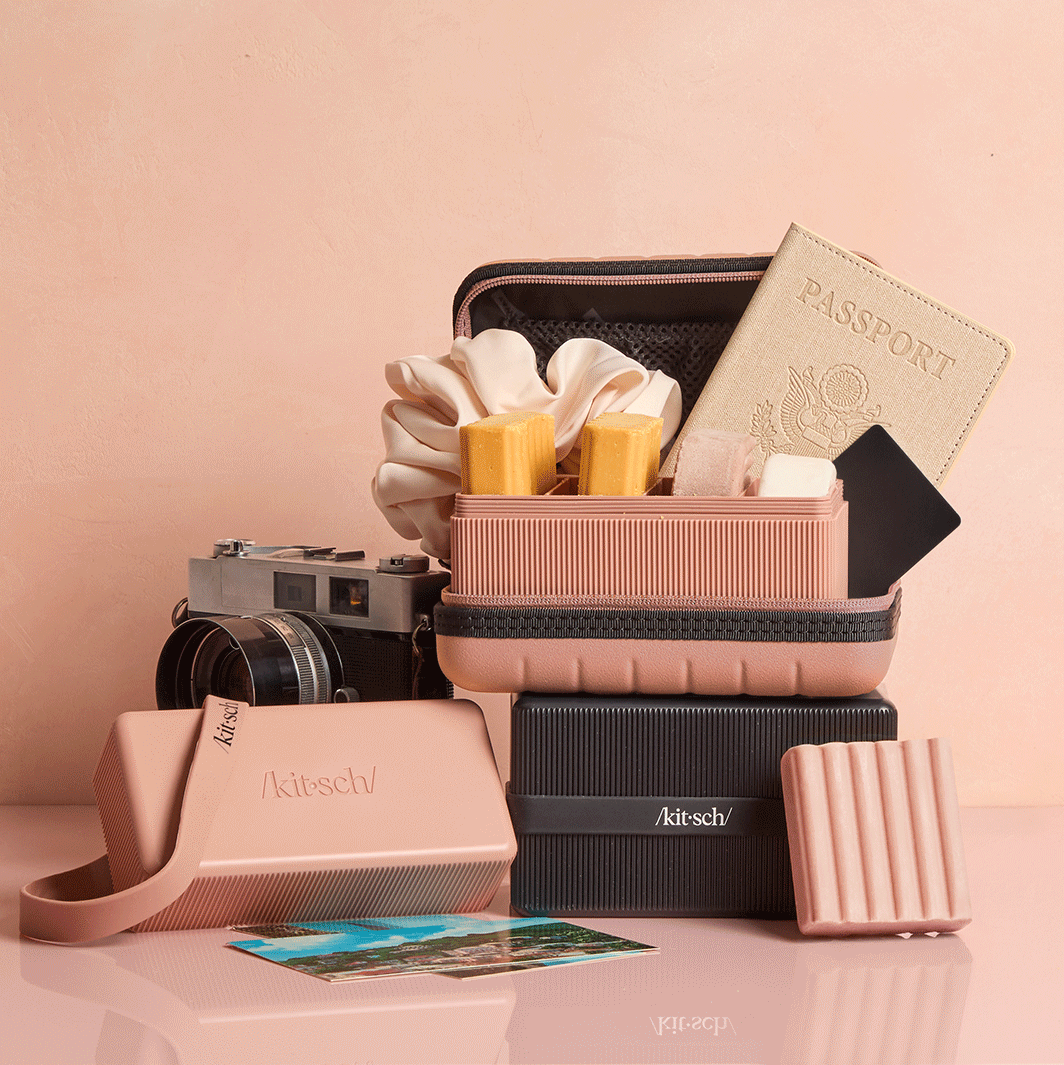 4-Compartment Travel Case - Terracotta by Kitsch