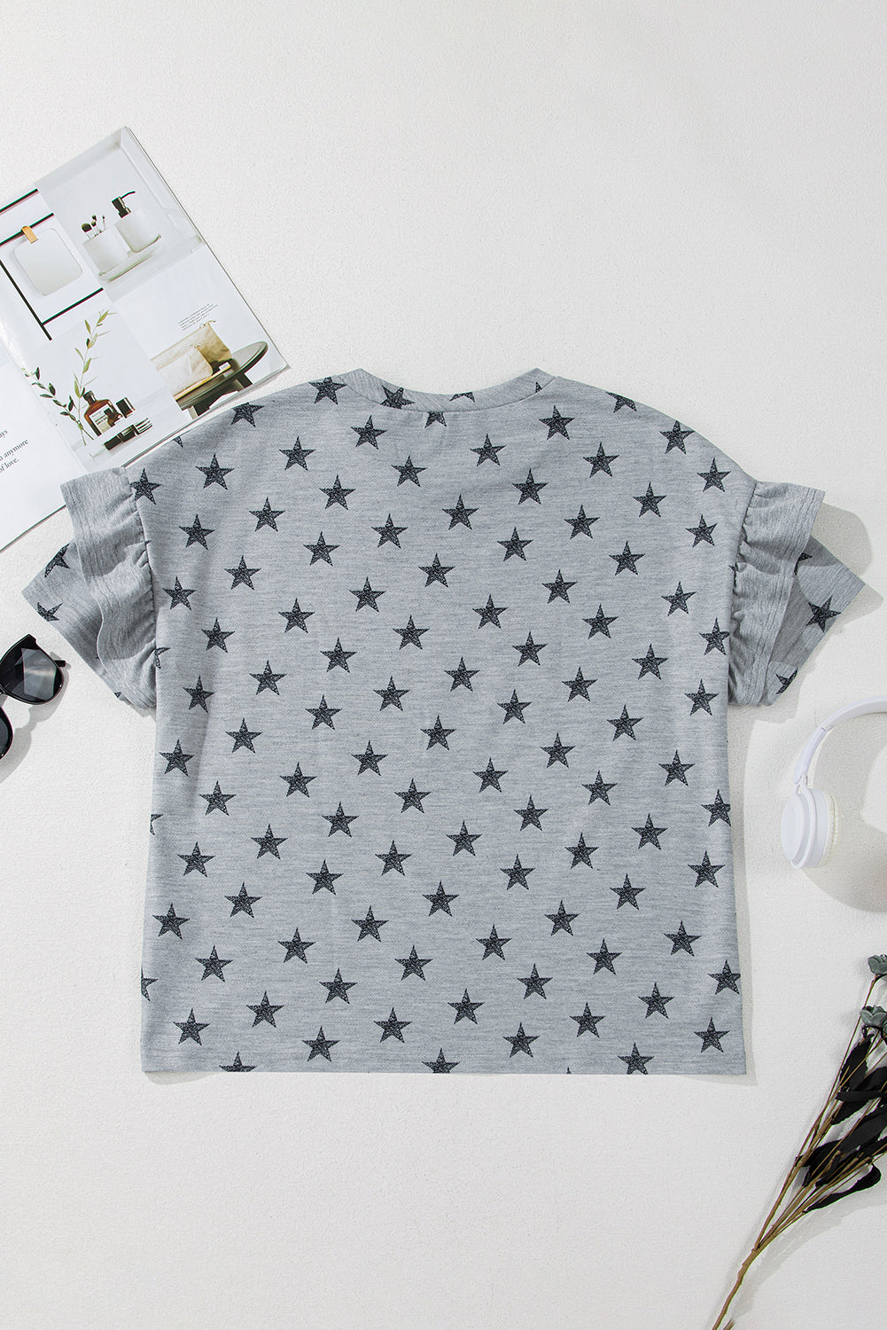 Star Tiered Ruffle Sleeve T-Shirt